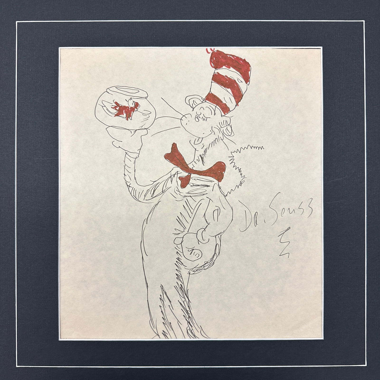 Dr.Seuss AUTOGRAPHED Display Handwritten Sketch (1 of 1)