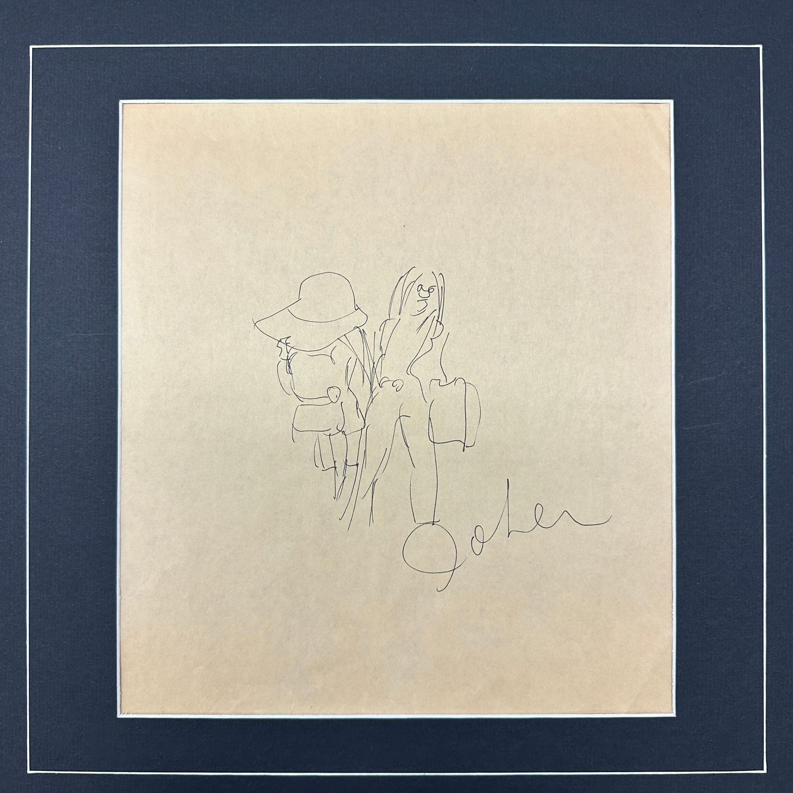 John Lennon Autographed Handdrawn Sketch (1 of 1)