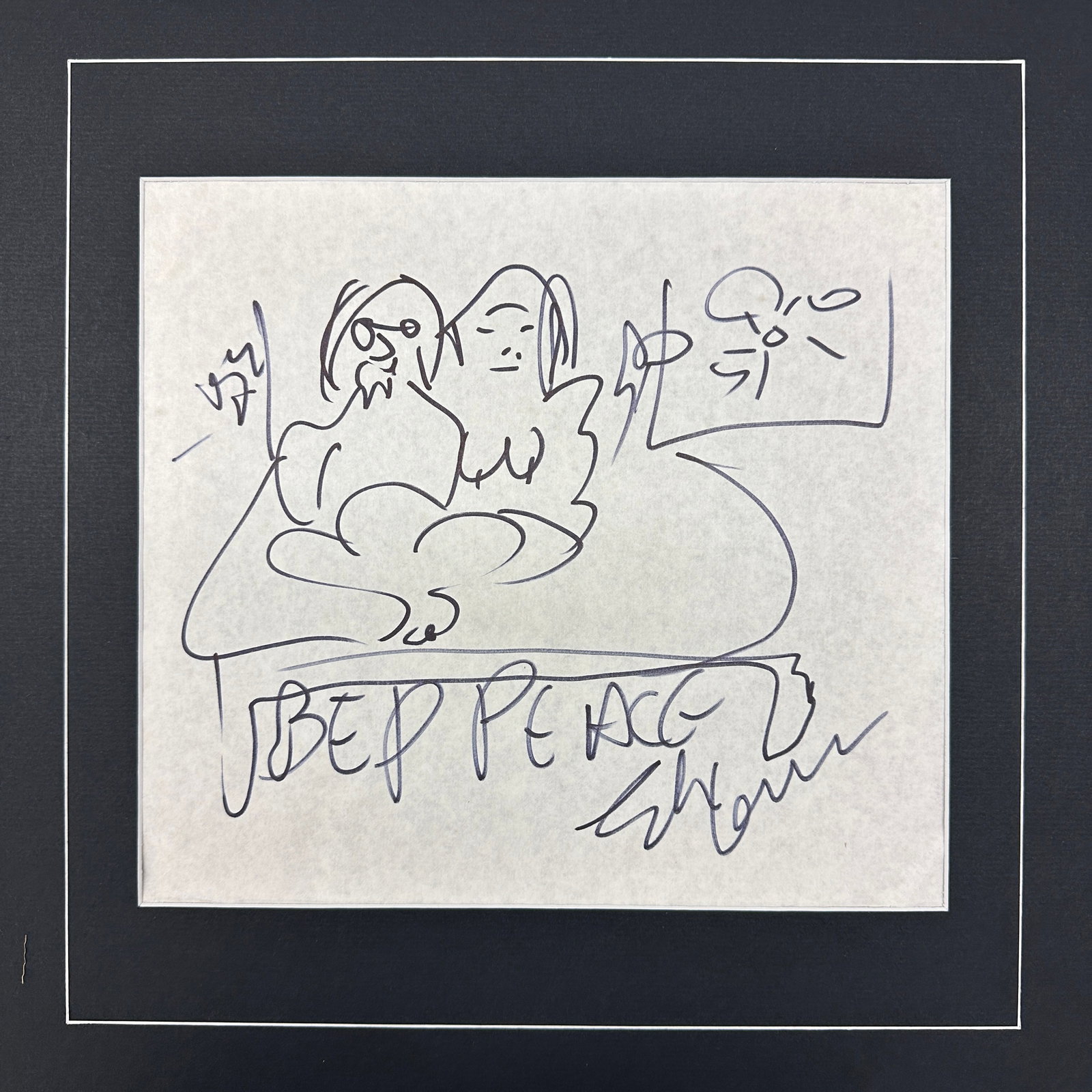 John Lennon Autographed Handdrawn Sketch (1 of 1)