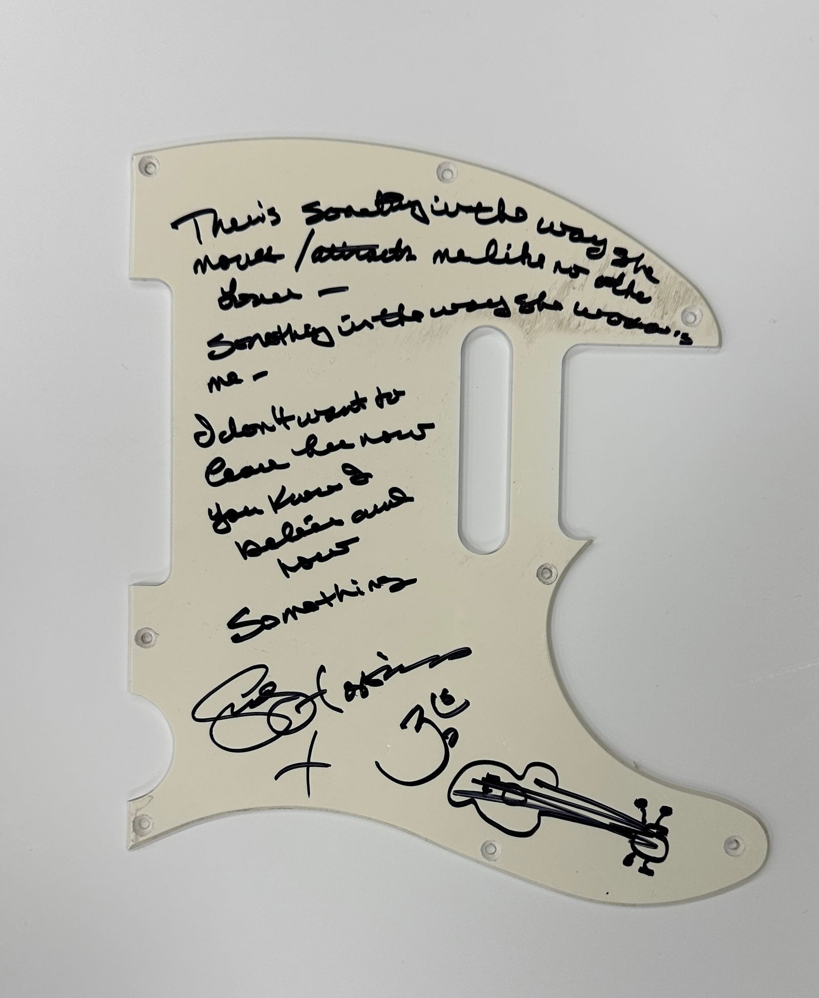George Harrison Autographed Handwritten Lyrics Pickguard! (1 of 2)