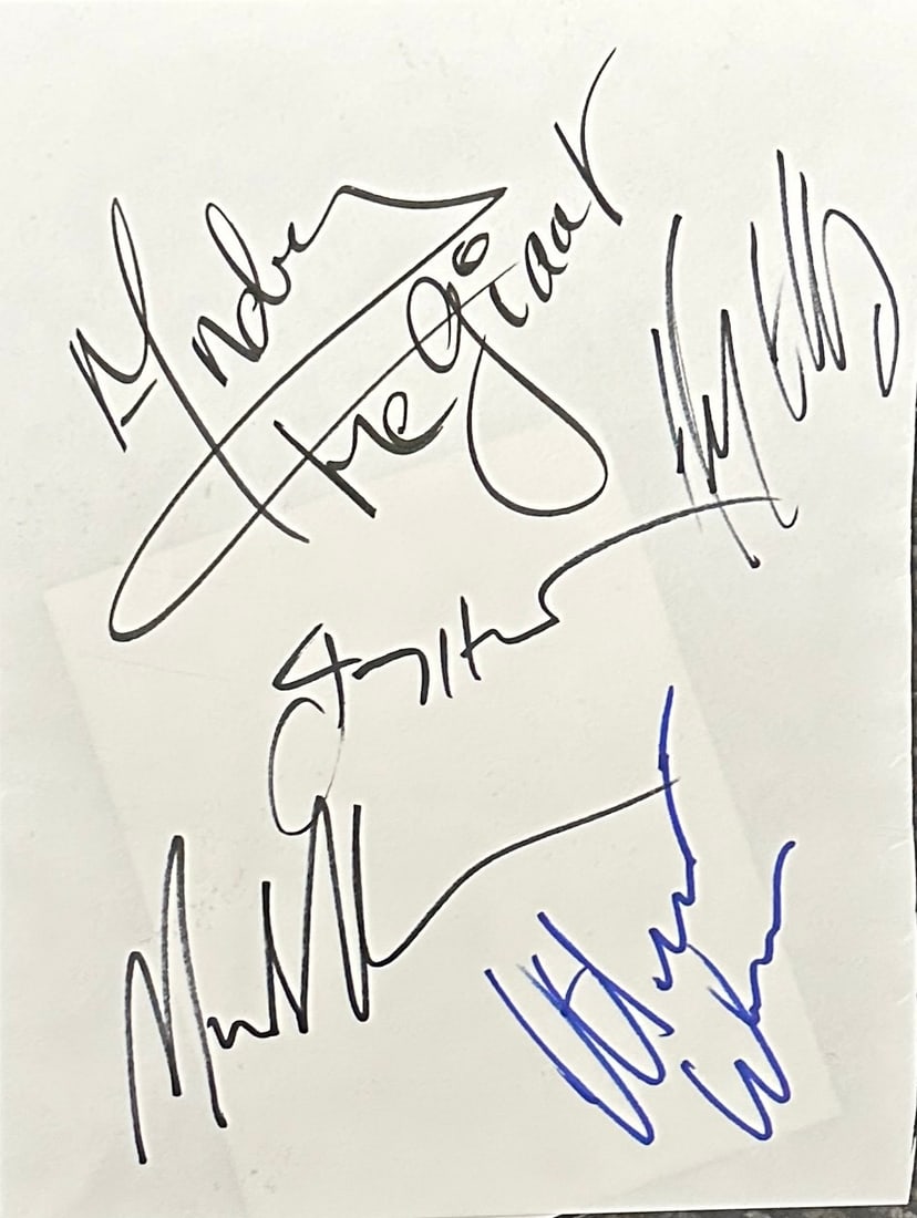 WWF Legends Autographed Page HART HOGAN WARRIOR ANDRE (1 of 1)