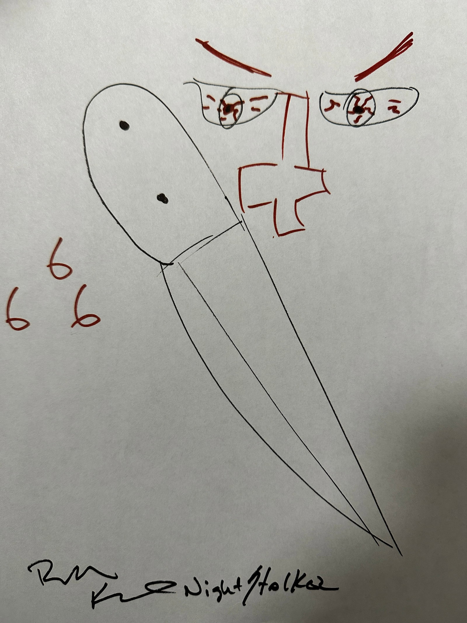 Richard Ramirez Autographed Handdrawn Sketch (1 of 1)