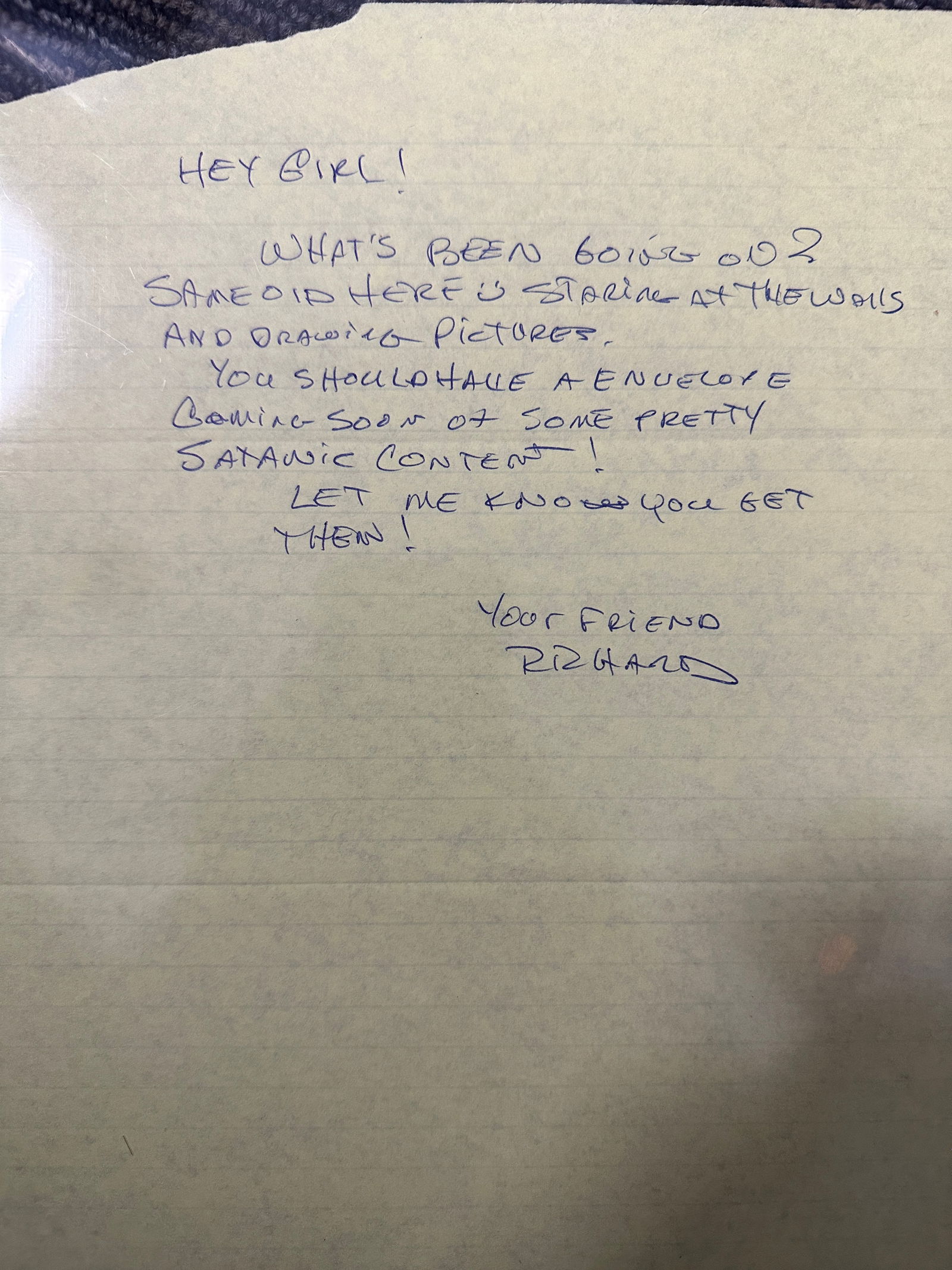 Richard Ramirez Autographed Letter (1 of 1)