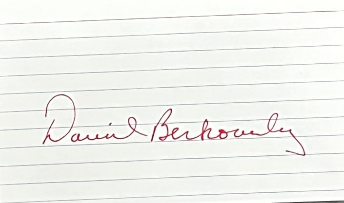 David Berkowitz Autographed CARD (1 of 1)
