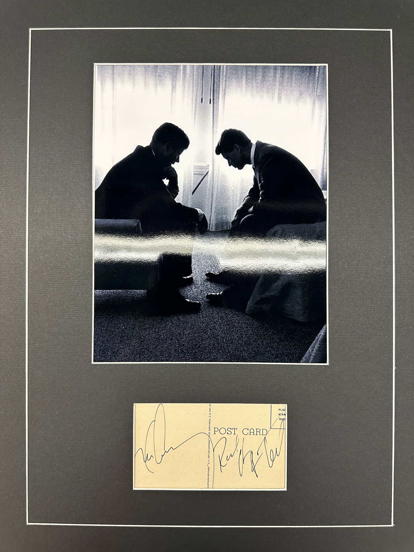 John And Robert Kennedy Autographed Display (1 of 1)