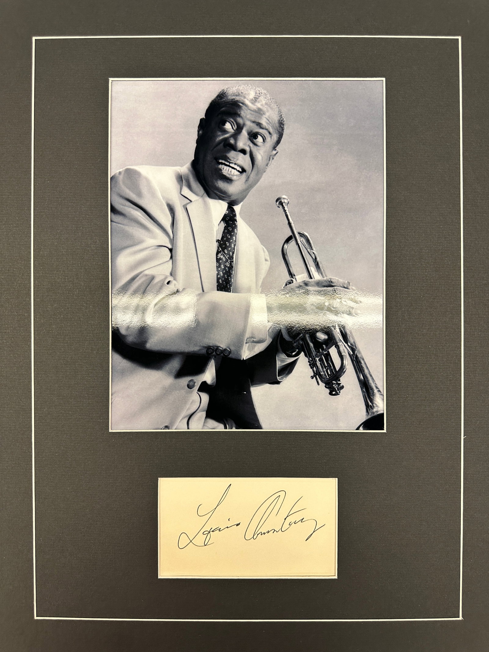 Louis Armstrong Autographed Display (1 of 1)