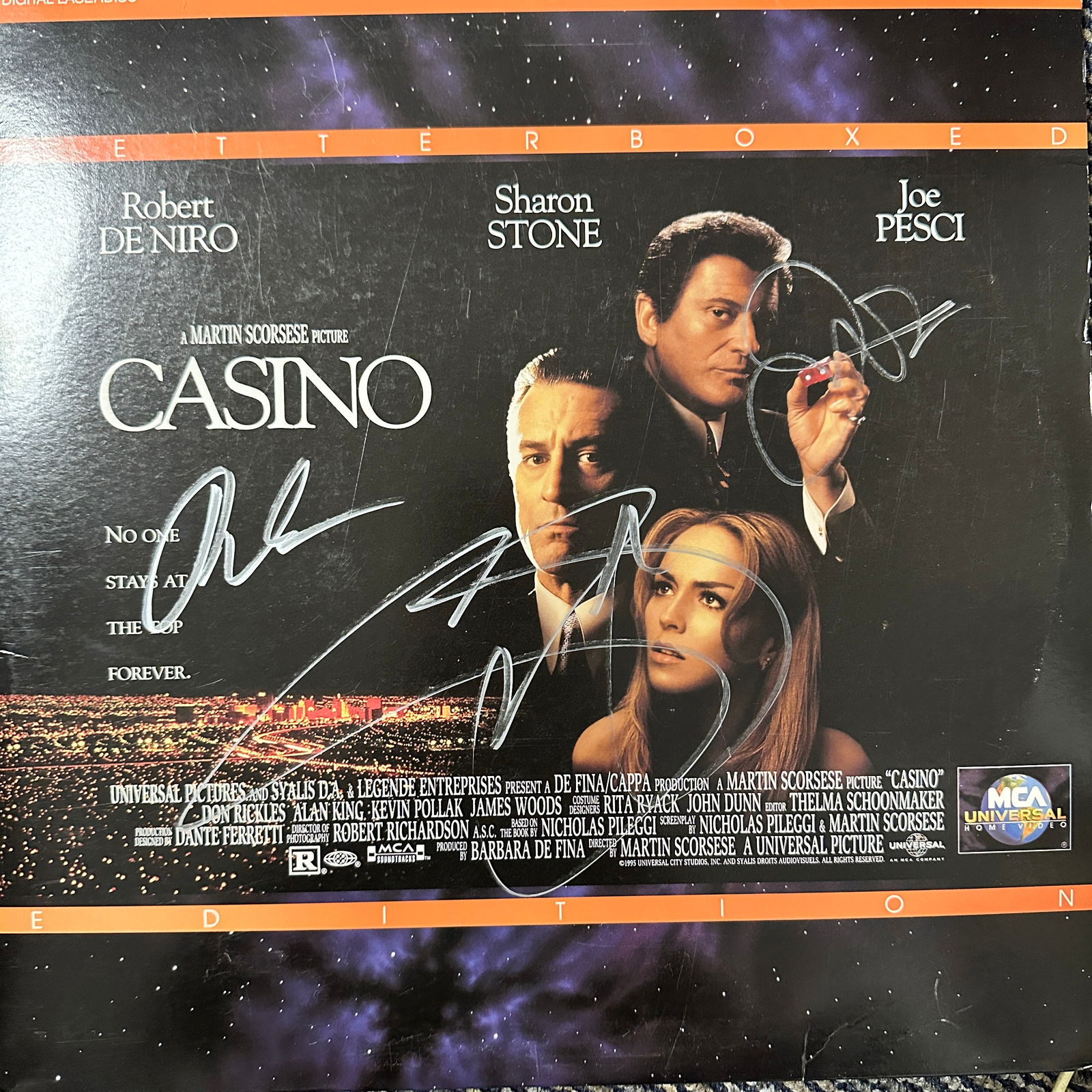 Casino Autographed Laserdisc PESCI DENIRO STONE (1 of 1)