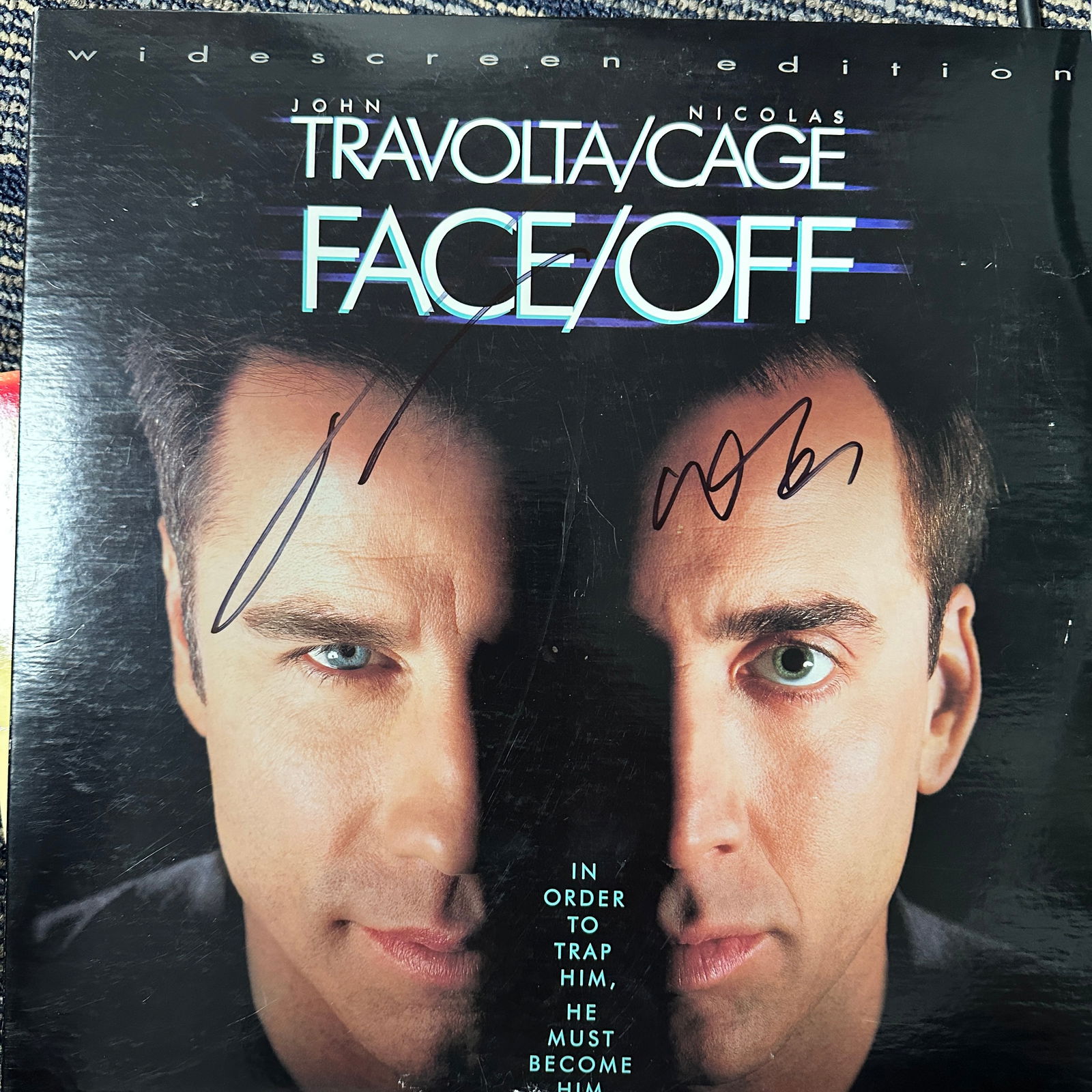 John Travolta Cage Autographed Laserdisc (1 of 1)