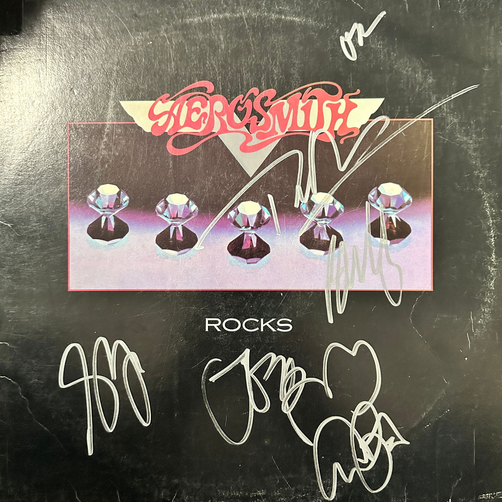 Aerosmith Autographed Album: Displays are not framed, and can be framed for a cost. Framed items will state they are framed in the name of the item. All signed items come with a COA. All items now come with a 3rd Party COA from P