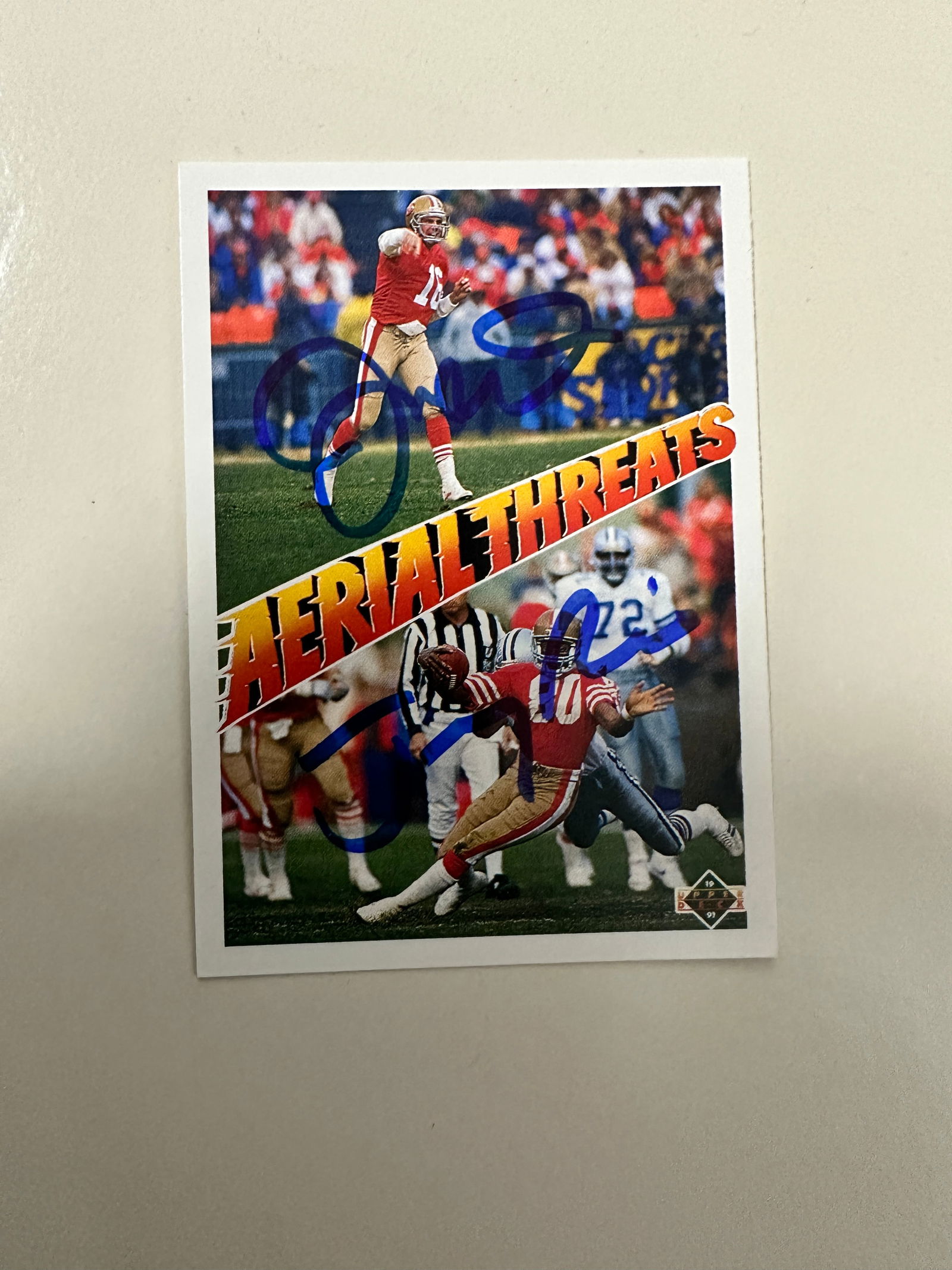 Joe Montana Jerry Rice Autographed Card (1 of 1)