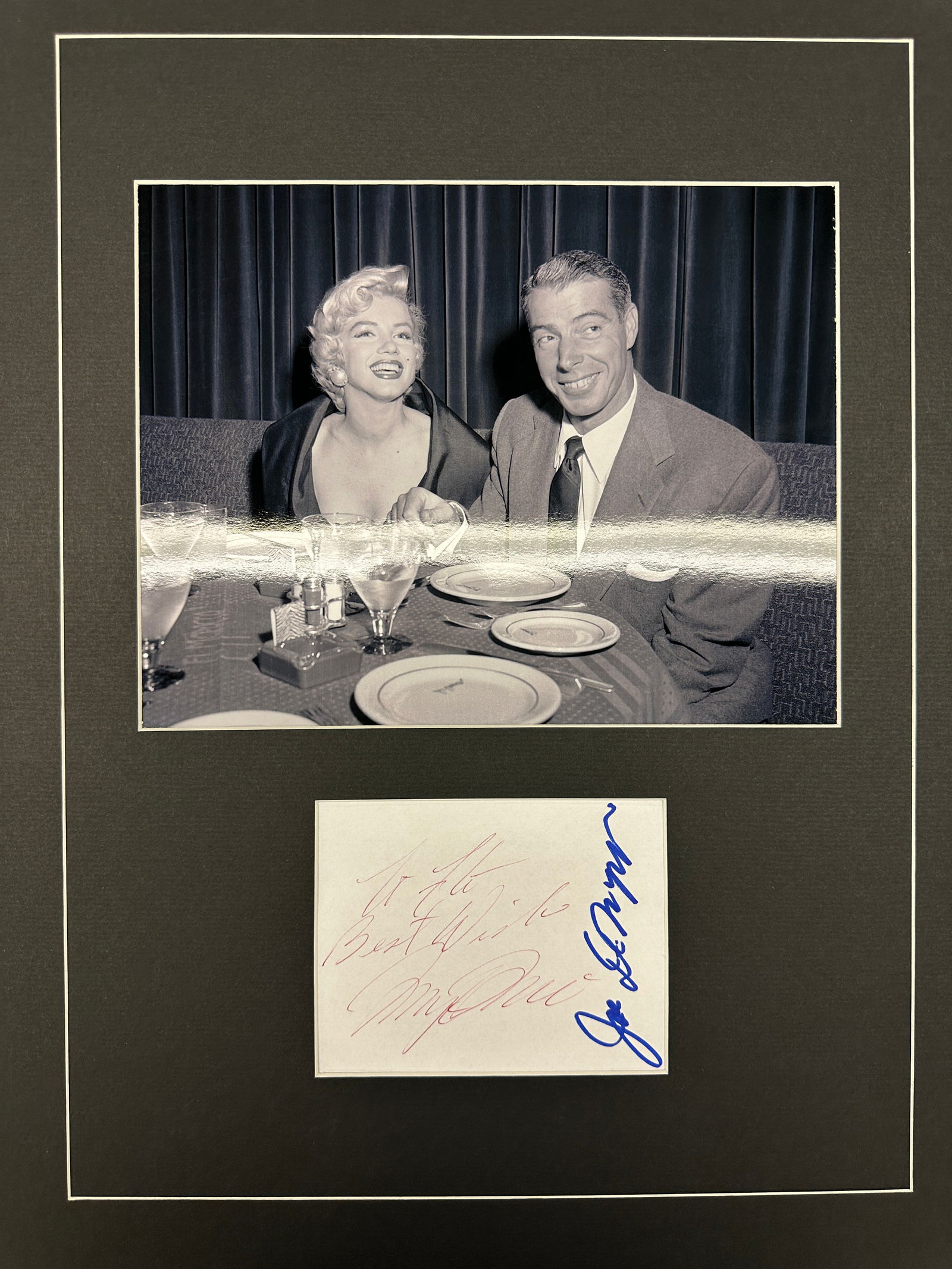 Marilyn Monroe Joe DiMaggio Autographed Display (1 of 1)