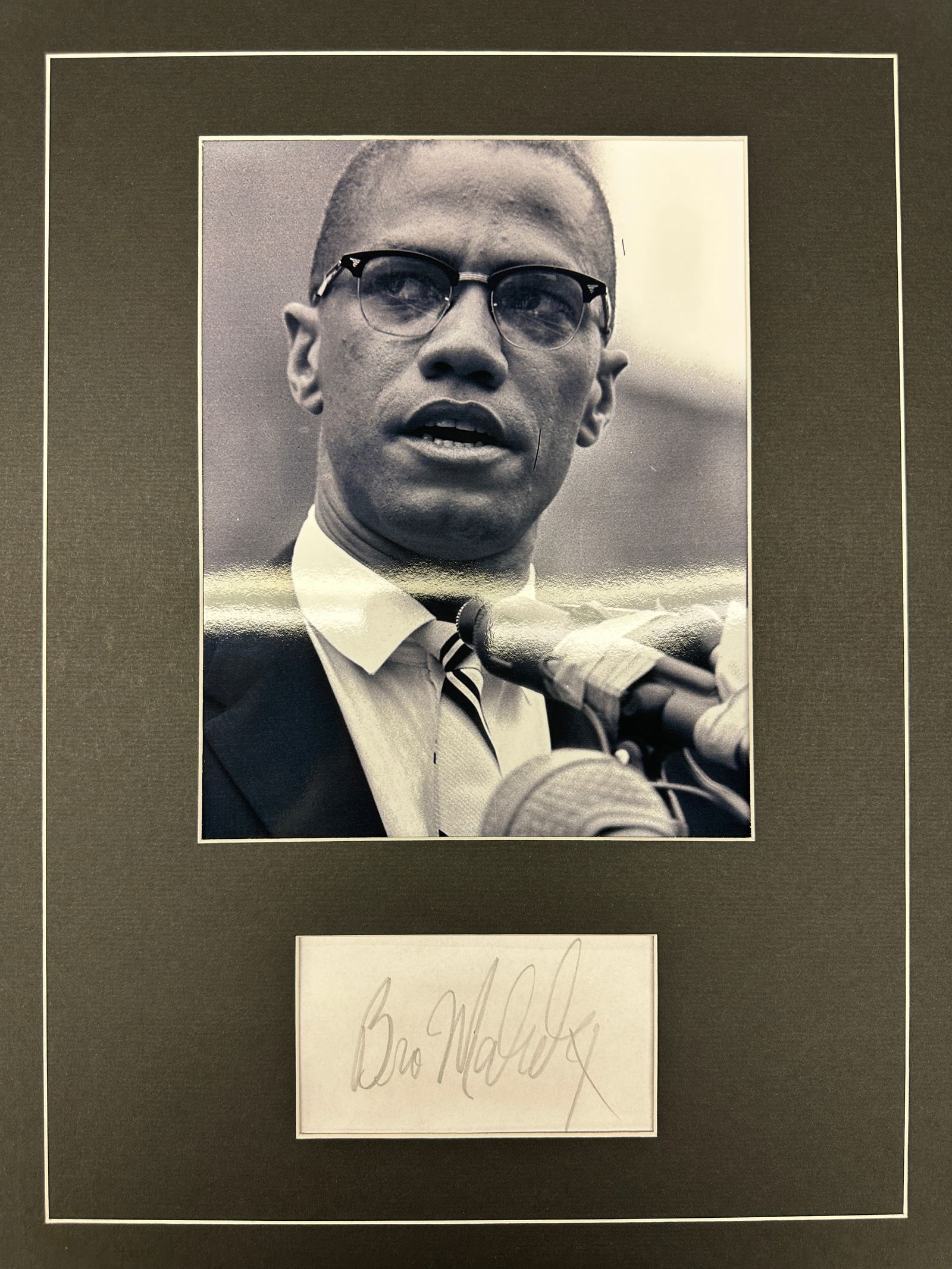 Malcolm X Autographed Display (1 of 1)