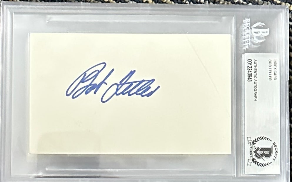 Bob Feller Autographed Cut Slabbed Becket (1 of 1)