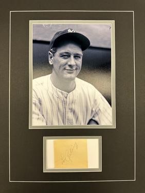 Lou Gehrig Autographed Display (1 of 1)