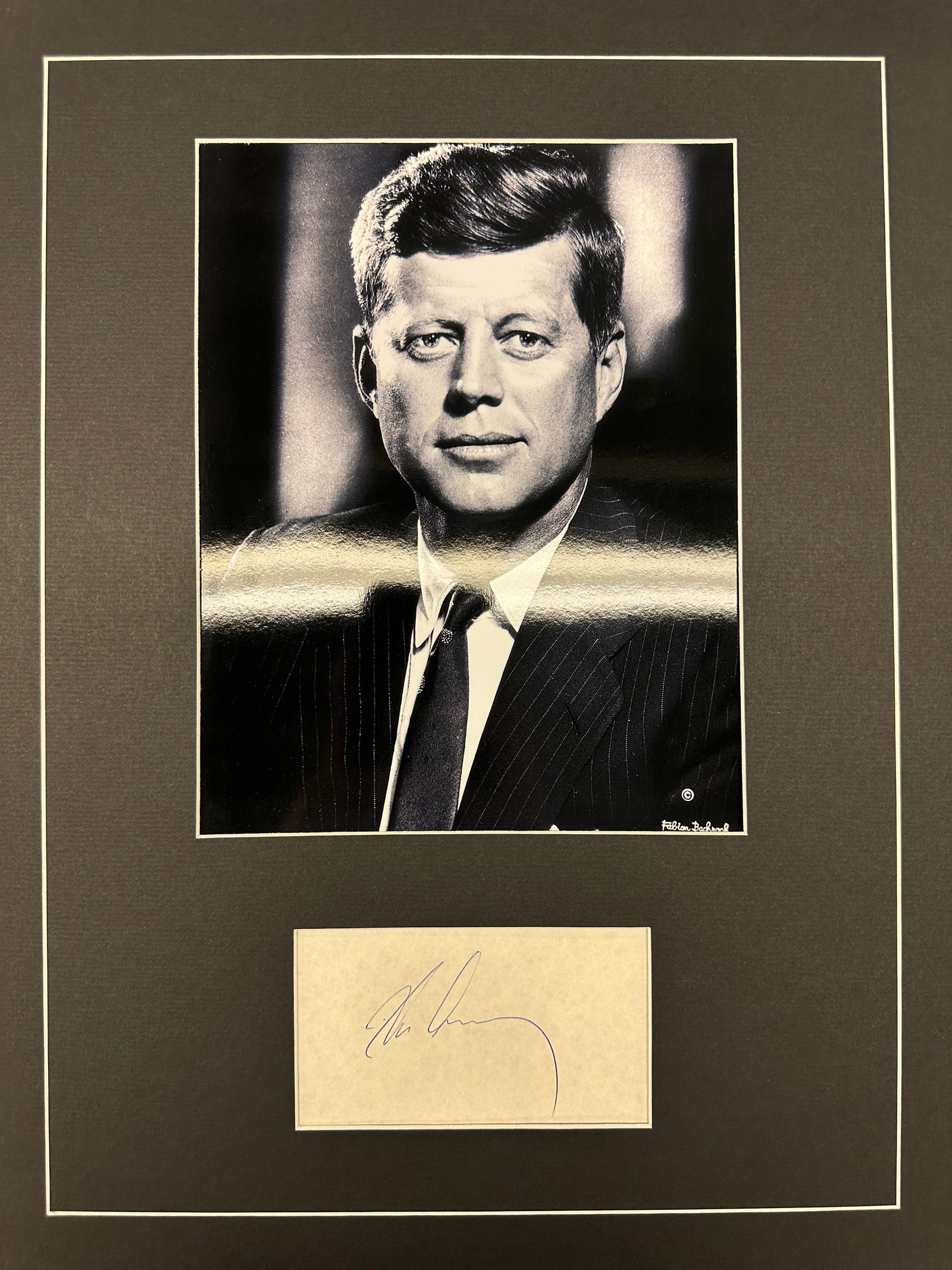 John F Kennedy Autographed Display (1 of 1)