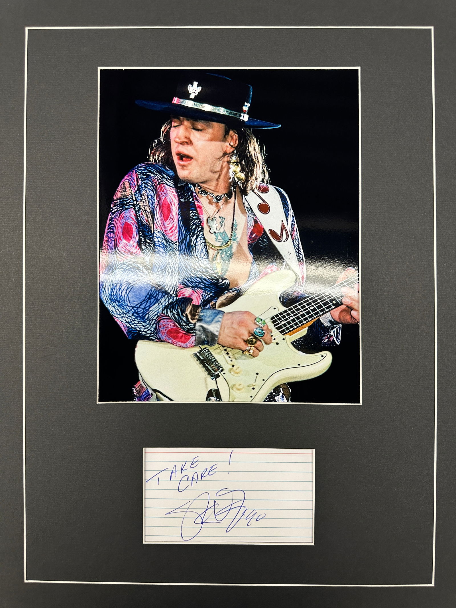 Stevie Ray Vaughan Autographed Display (1 of 1)
