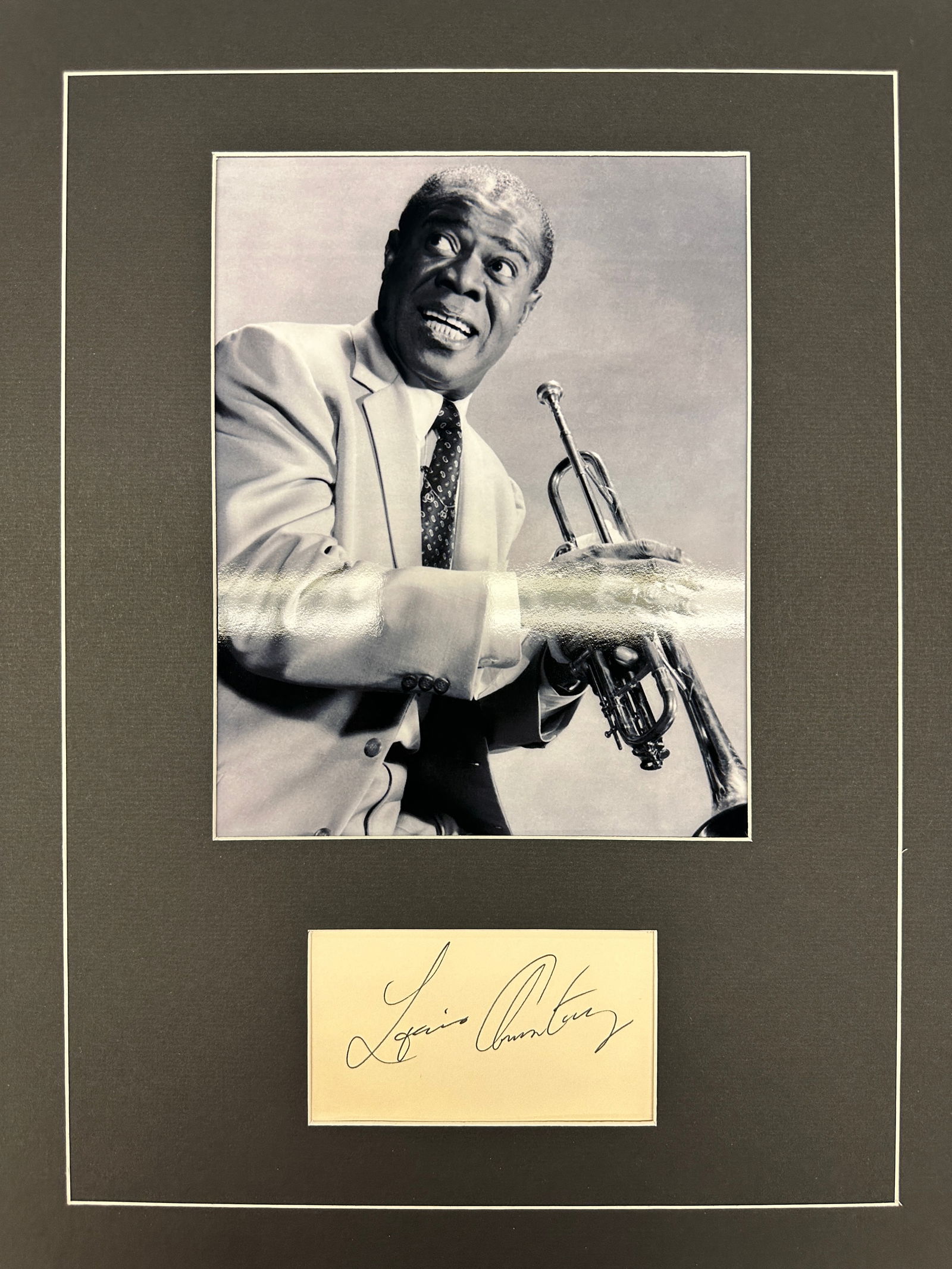 Louis Armstrong Autographed Display (1 of 1)