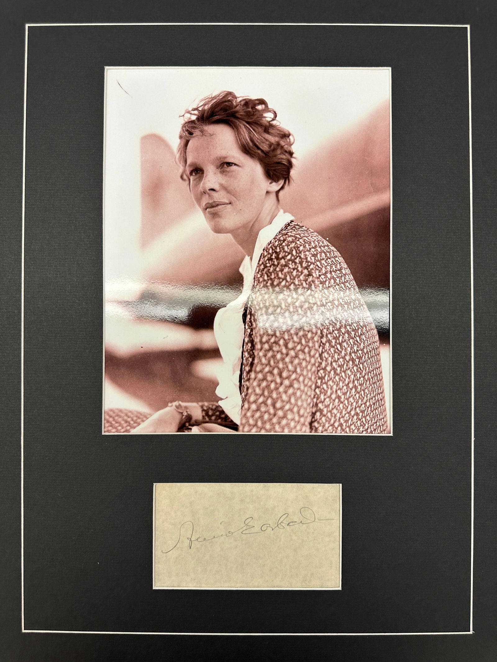 Amelia Earhart Autographed Display (1 of 1)