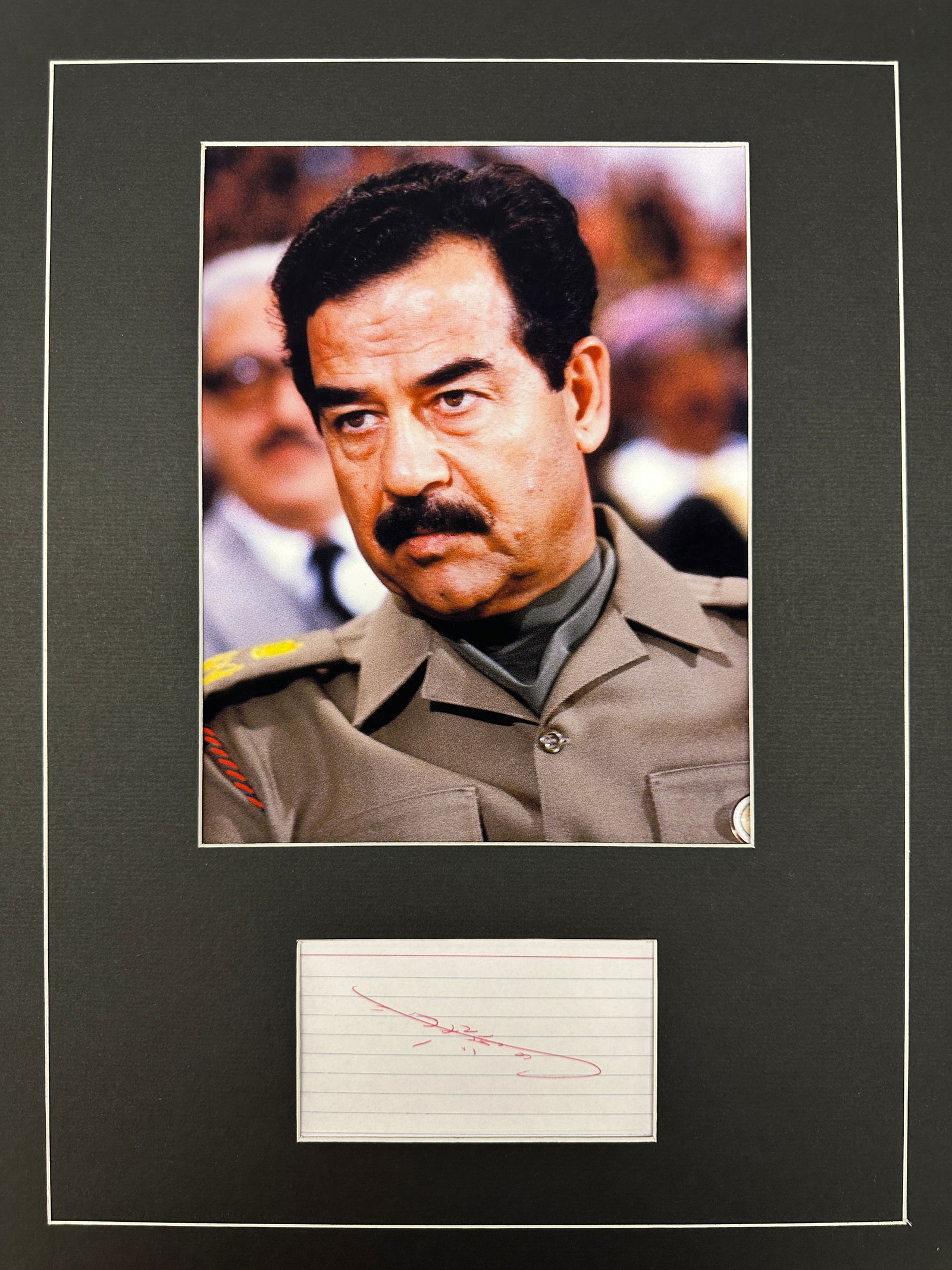 Saddam Hussain Autographed Display (1 of 1)