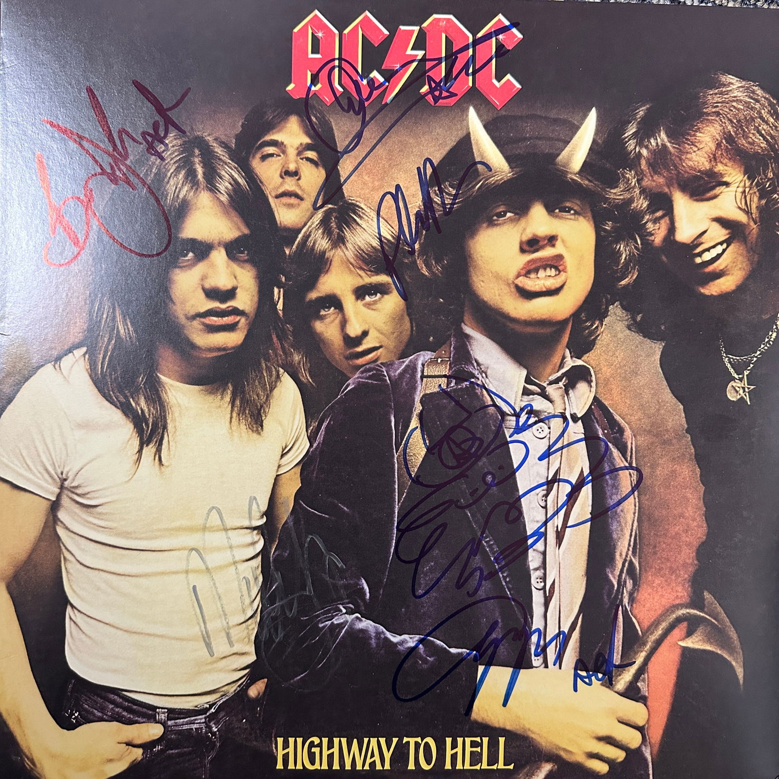 AC/DC Autographed Album All 5 (1 of 1)