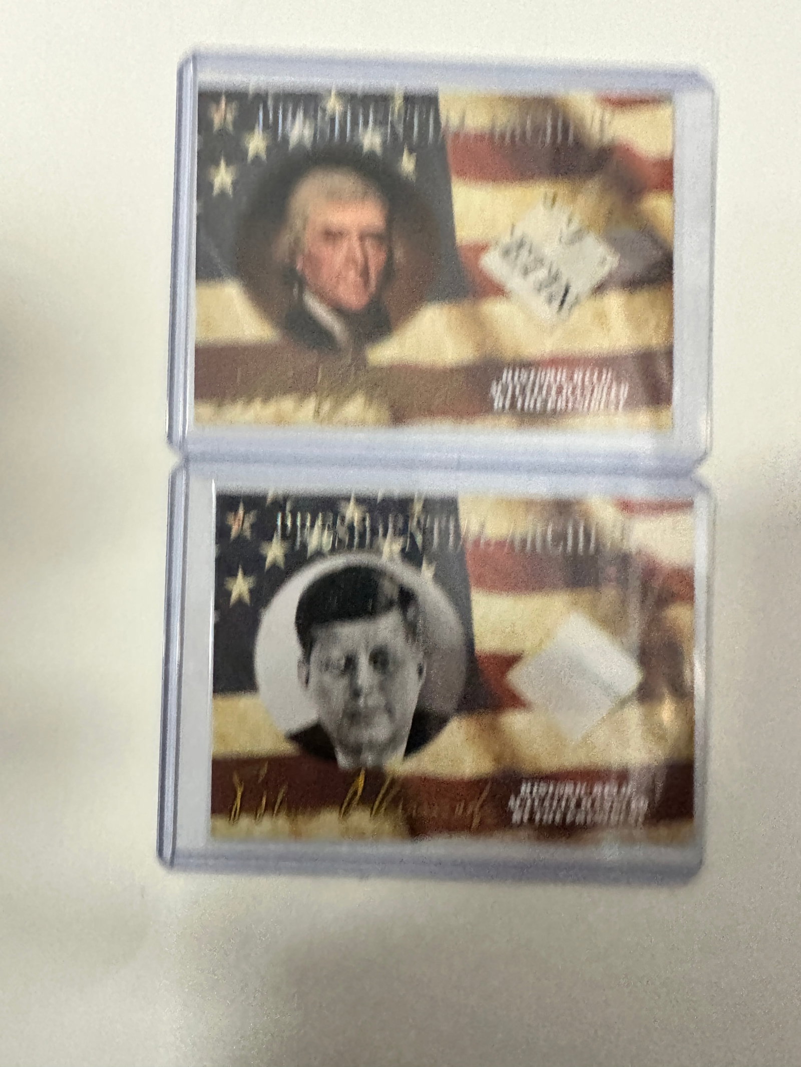 JFK Jefferson Cards Piece of the Past: Displays are not framed, and can be framed for a cost. Framed items will state they are framed in the name of the item. All signed items come with a COA. All items now come with a 3rd Party COA from P