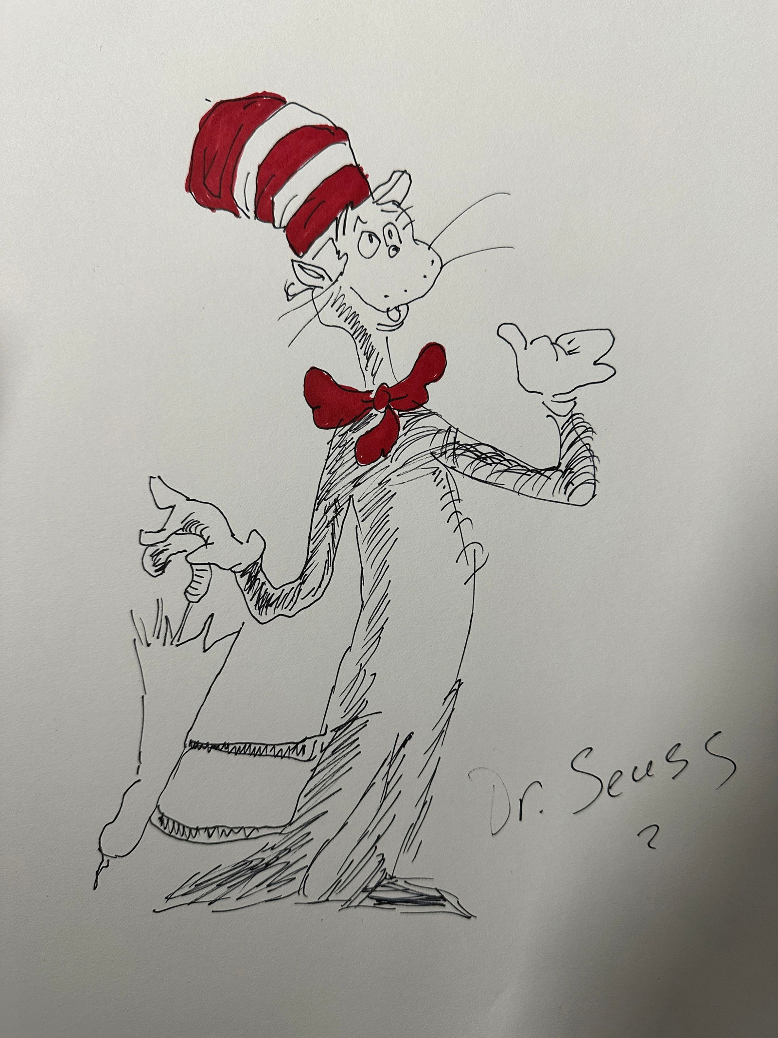 Cat in the Hat Hand Drawn Dr.Seuss Sketch (1 of 1)