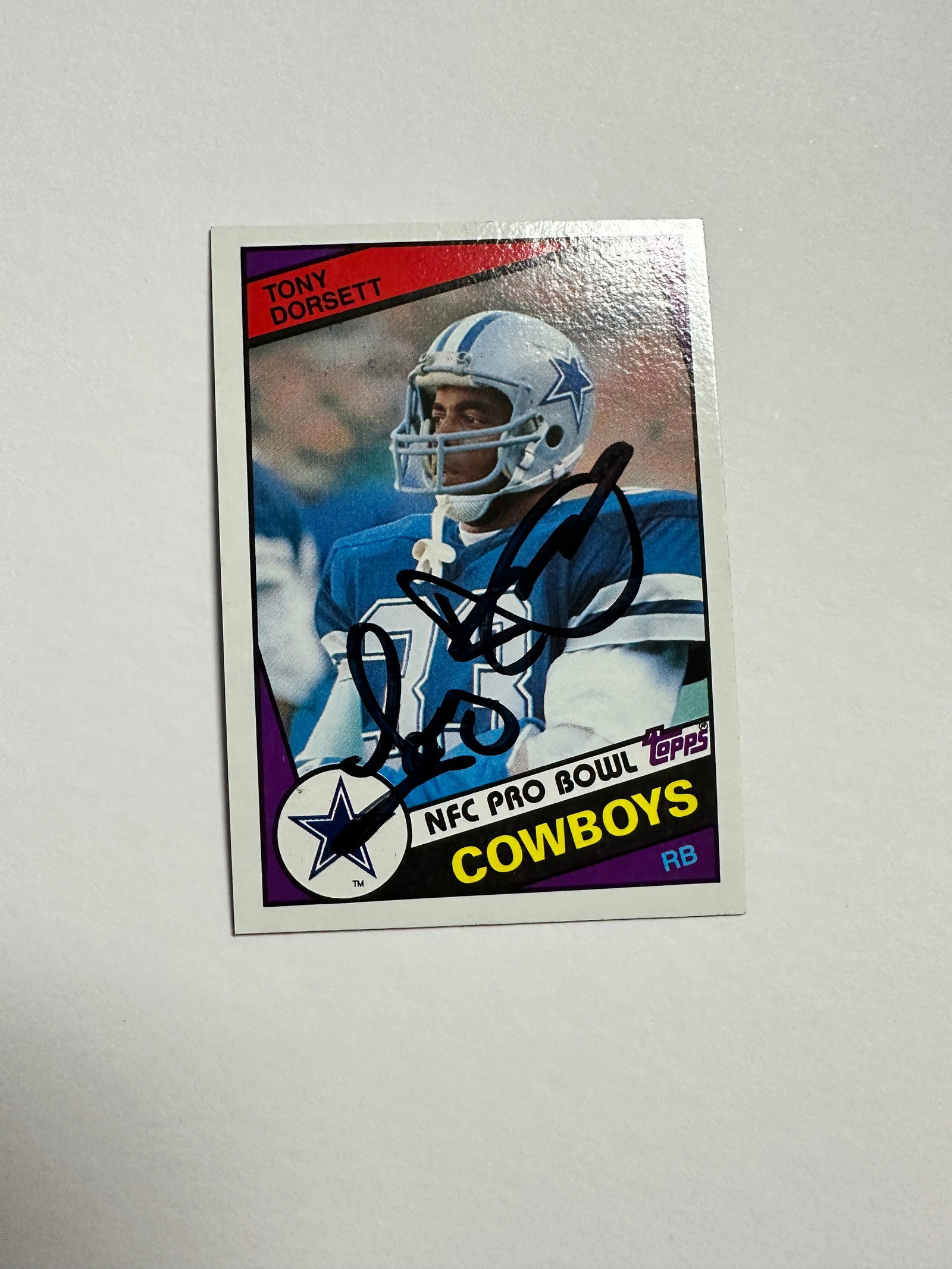 Tony Dorsett Autographed CARD: Displays are not framed, and can be framed for a cost. Framed items will state they are framed in the name of the item. All signed items come with a COA. All items now come with a 3rd Party COA from P