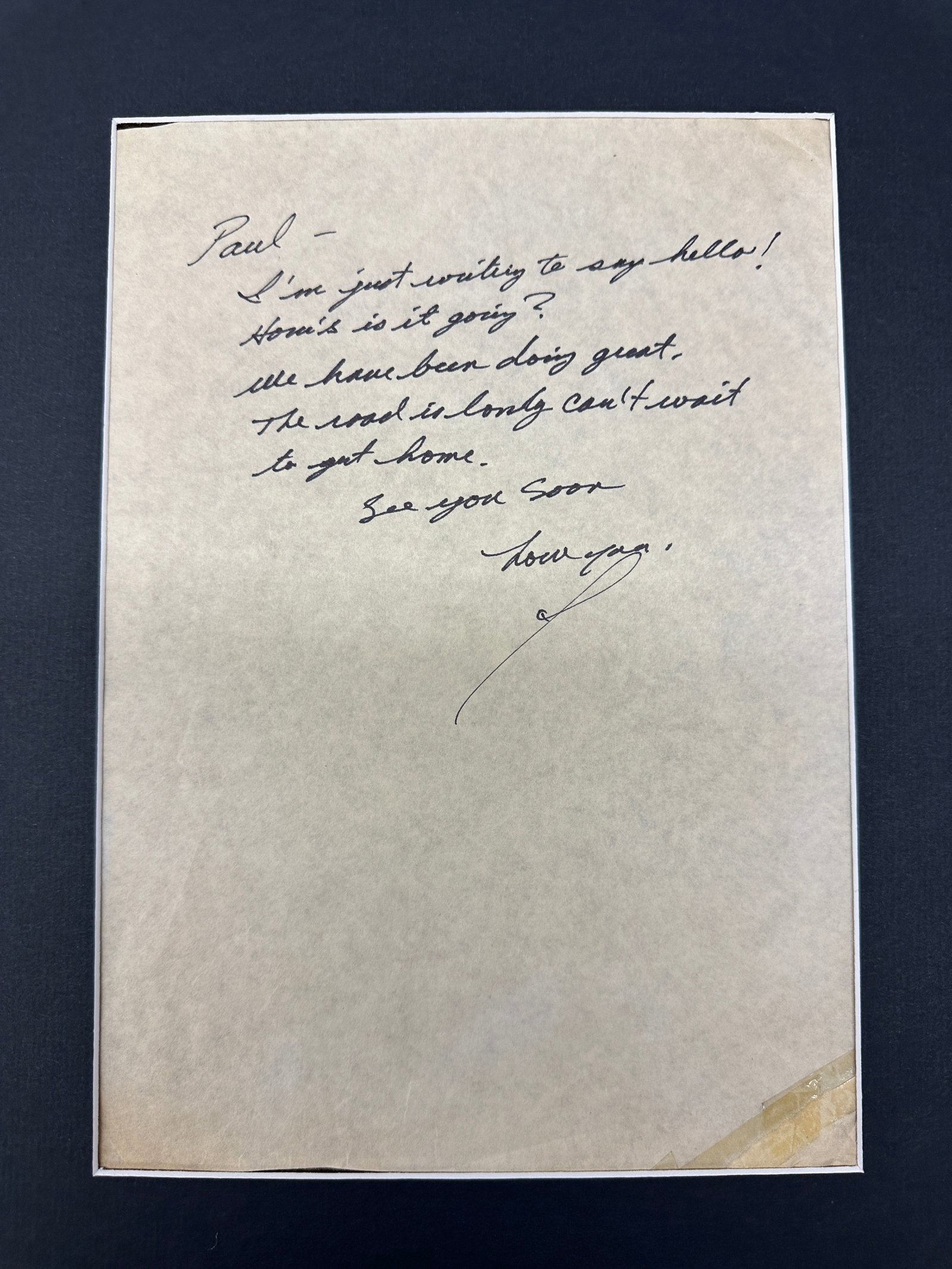 Janis Joplin Handwritten Letter: Displays are not framed, and can be framed for a cost. Framed items will state they are framed in the name of the item. All signed items come with a COA. All items now come with a 3rd Party COA from P