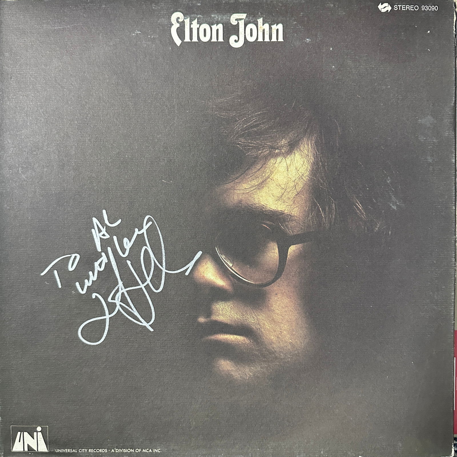 Elton John Autographed ALBUM: Displays are not framed, and can be framed for a cost. Framed items will state they are framed in the name of the item. All signed items come with a COA. All items now come with a 3rd Party COA from P