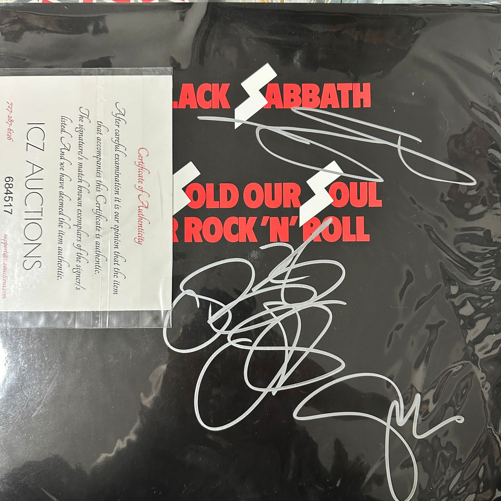 Ozzy Tony Autographed ALBUM Sabbath: Displays are not framed, and can be framed for a cost. Framed items will state they are framed in the name of the item. All signed items come with a COA. All items now come with a 3rd Party COA from P