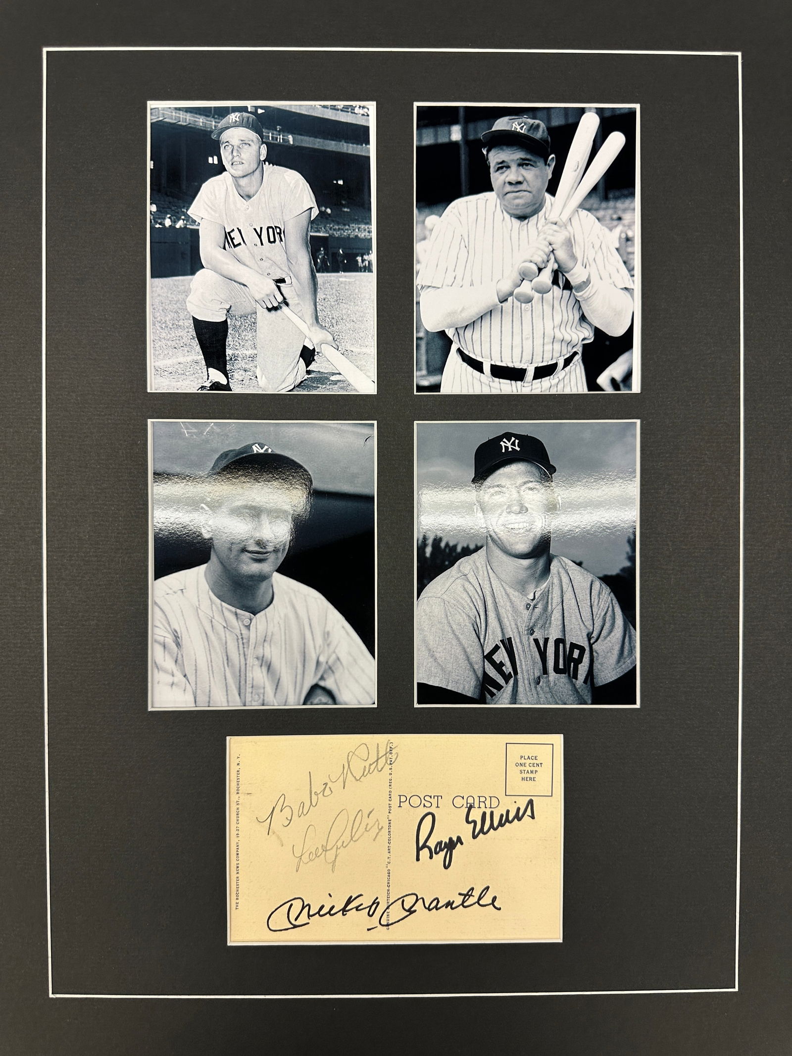MARIS GEHRIG RUTH MANTLE Autographed DISPLAY (1 of 1)