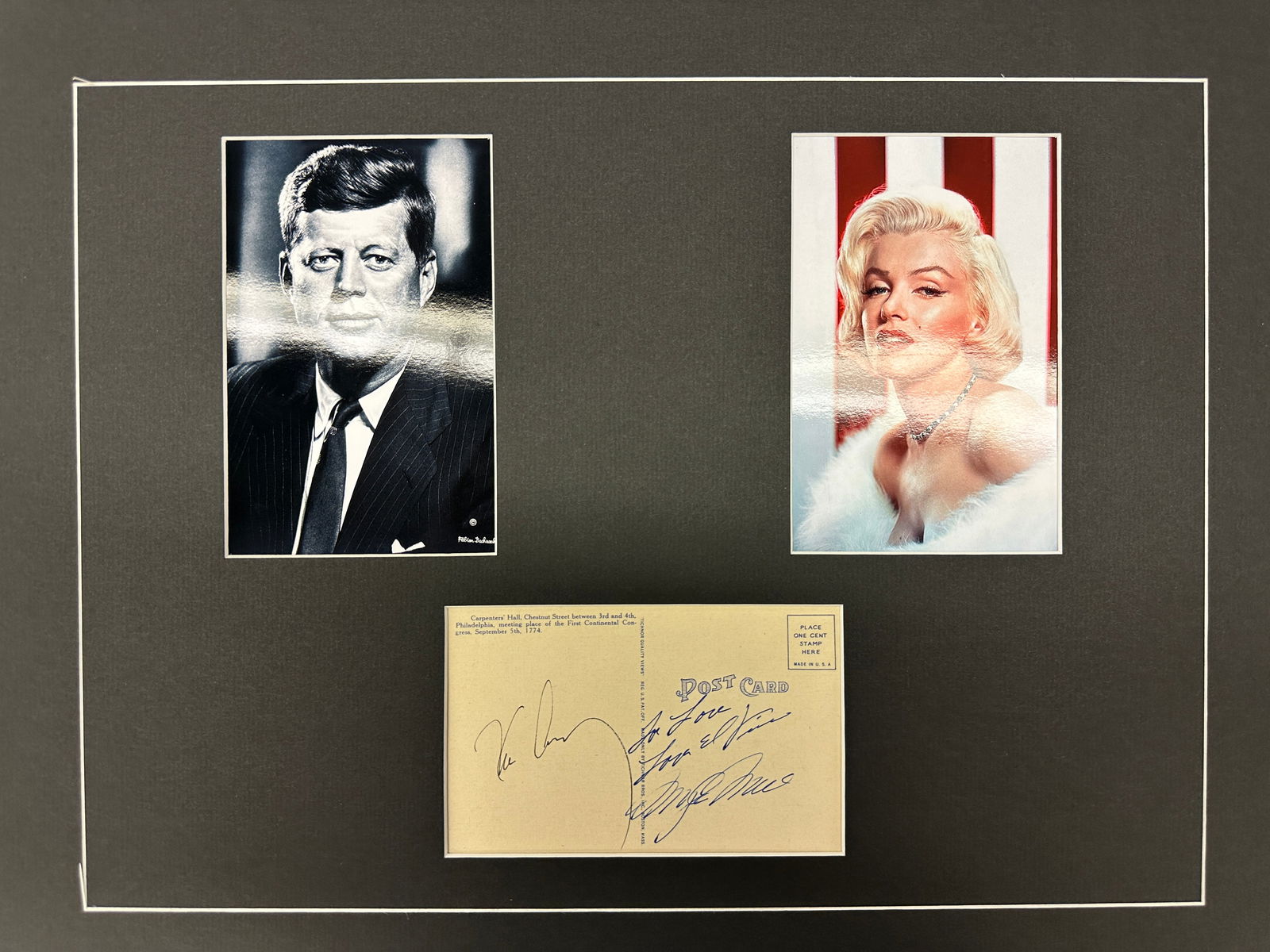 JFK Marilyn Monroe Autographed Display (1 of 1)