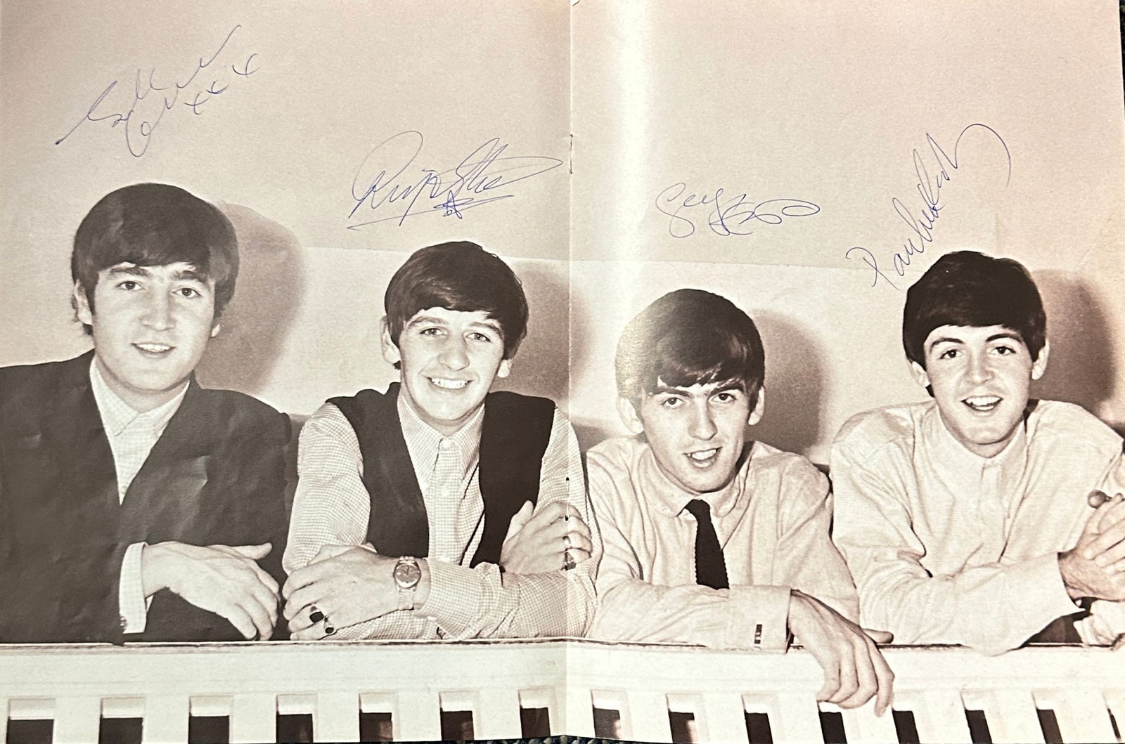 The Beatles Autographed Magazine Insert Page All 4 (1 of 1)
