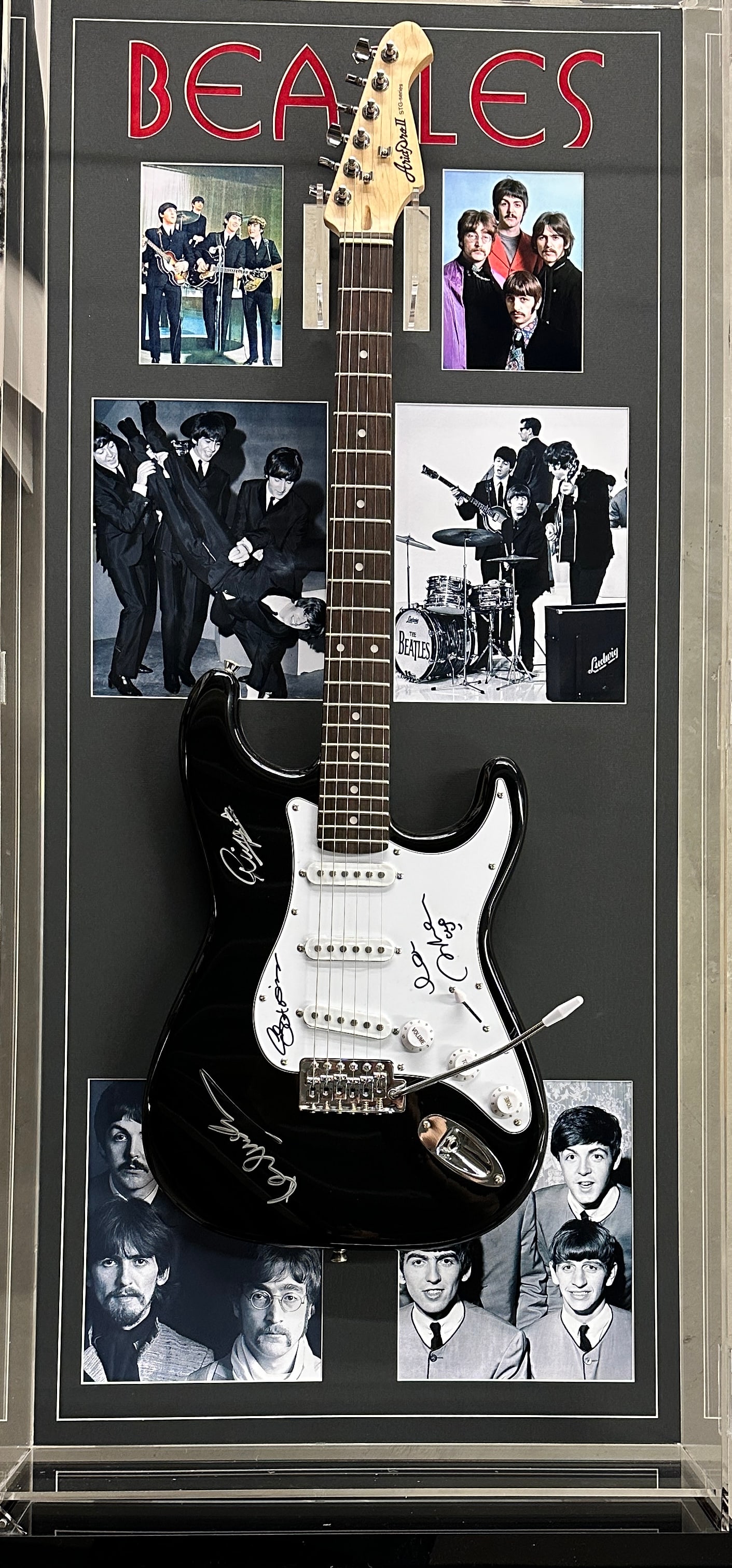 The Beatles Autographed Guitar Framed All 4 (1 of 1)
