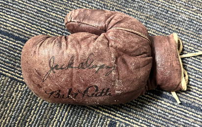 Jack Dempsey Babe Ruth Autographed Boxing Glove