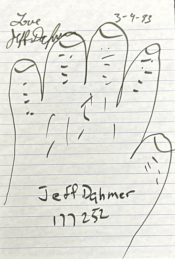 Jeffrey Dahmer Autographed Hand Print (1 of 1)