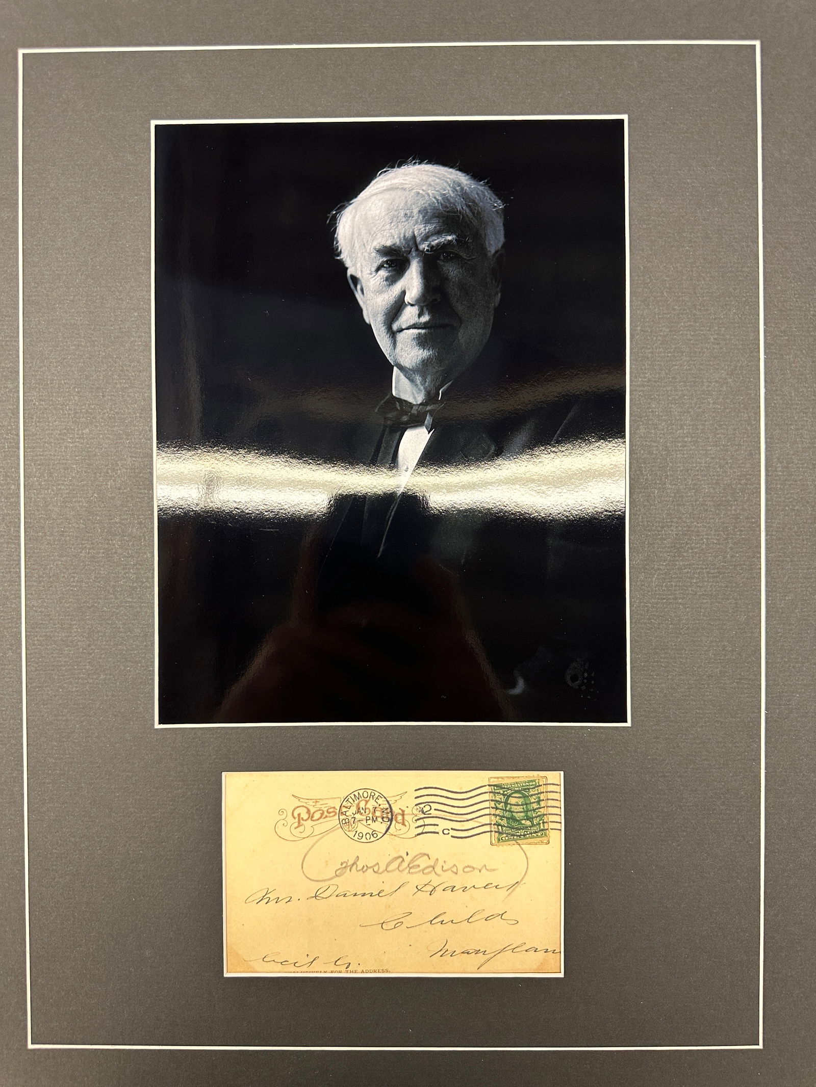 Thomas Edison Autograph Display (1 of 1)