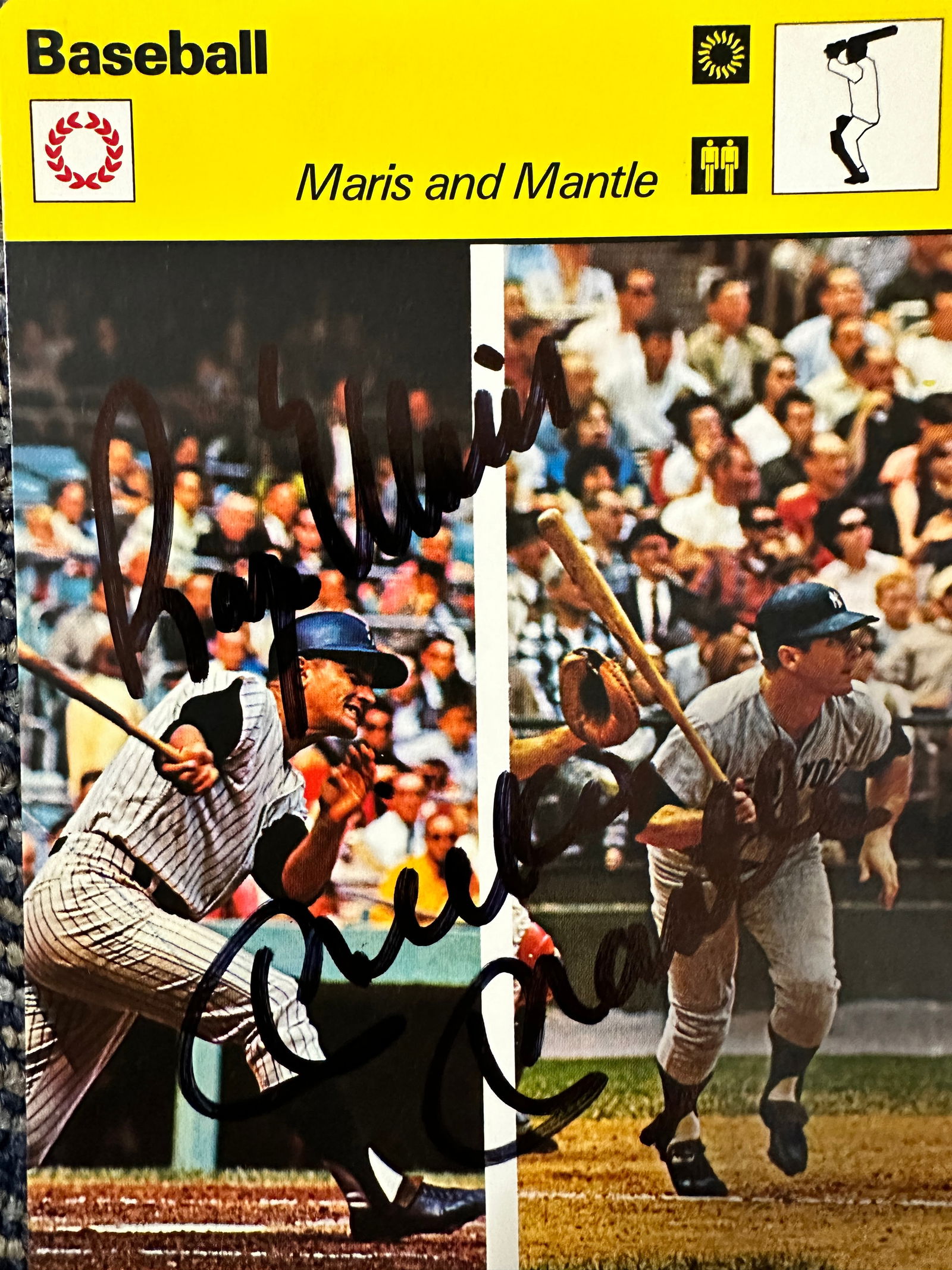 Roger Maris Mickey Mantle Autographed Card (1 of 1)