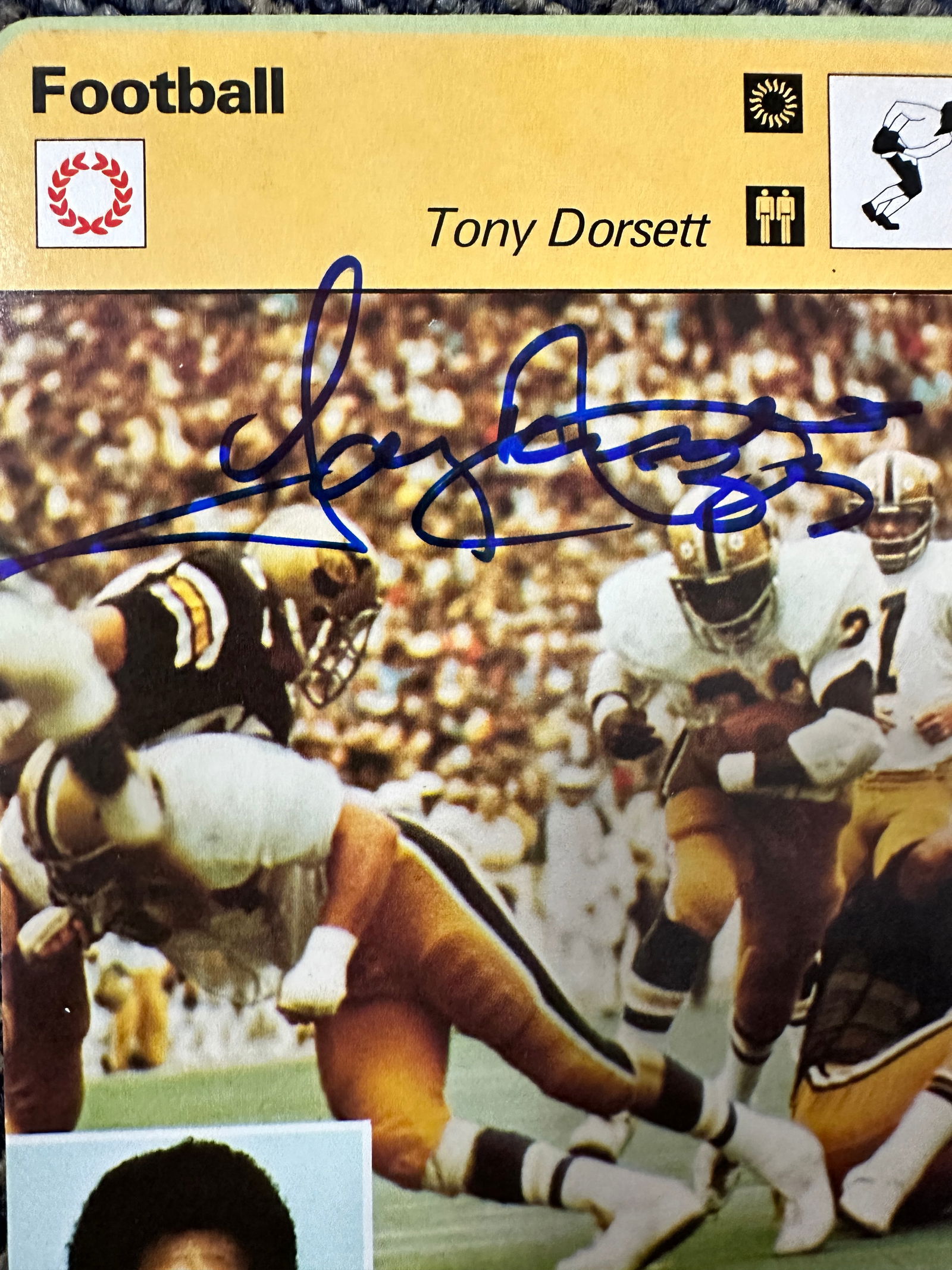 Tony Dorsett Autographed Card: Displays are not framed, and can be framed for a cost. Framed items will state they are framed in the name of the item. All signed items come with a COA. All items now come with a 3rd Party COA from P