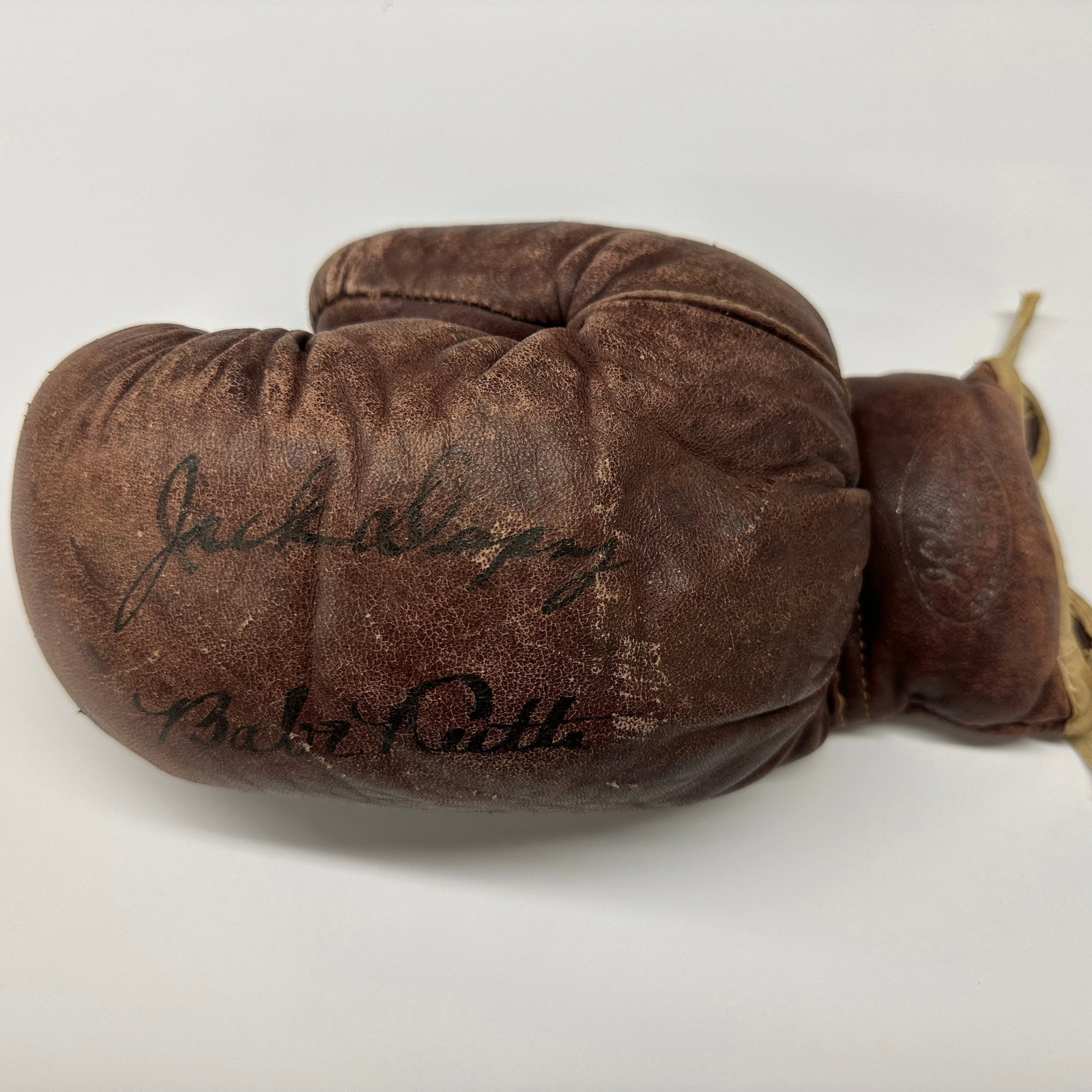 Jack Dempsey And Babe Ruth Autographed Glove (1 of 1)