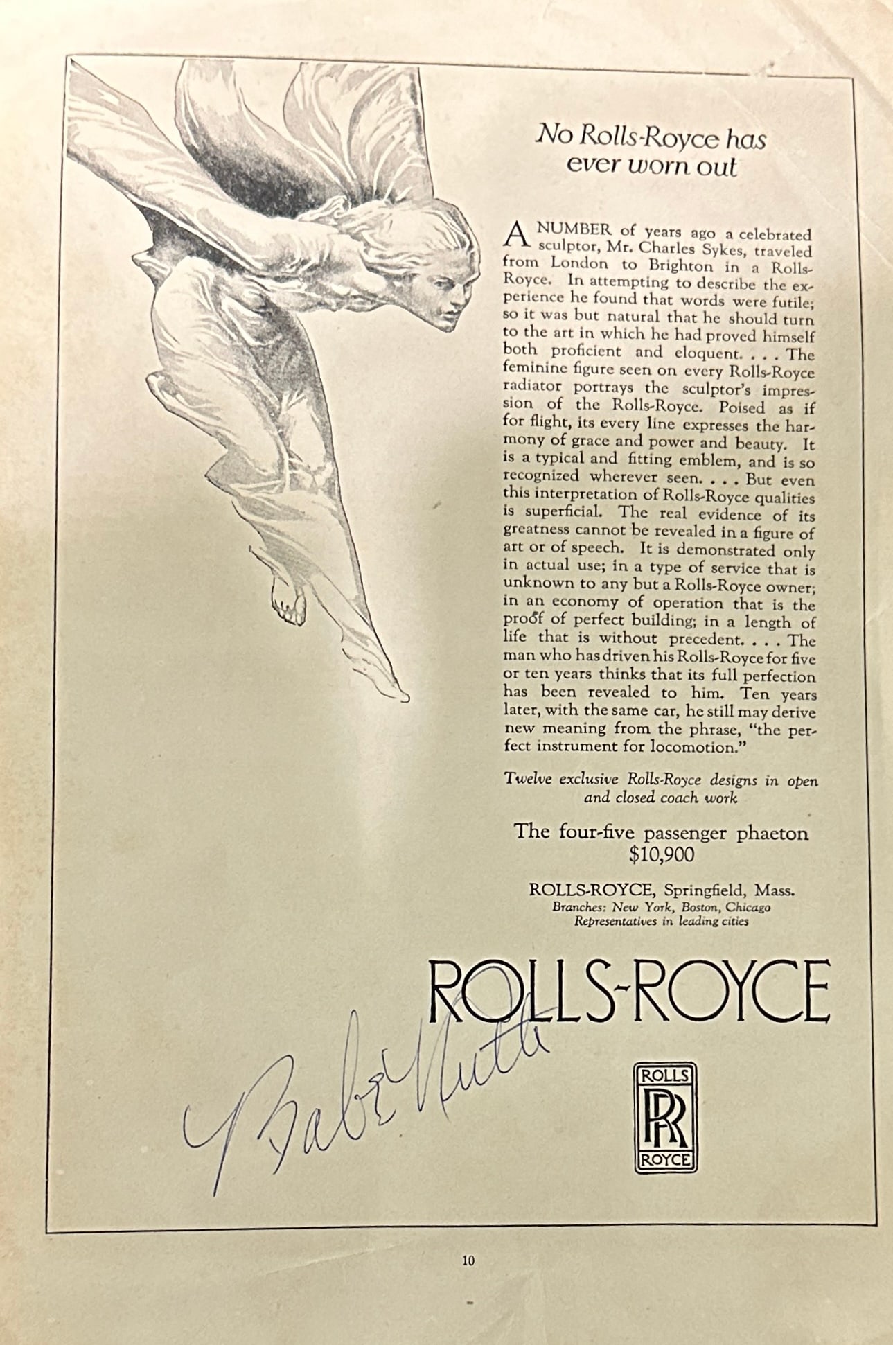 Babe Ruth Autographed Page FROM A PROGRAM! (1 of 1)