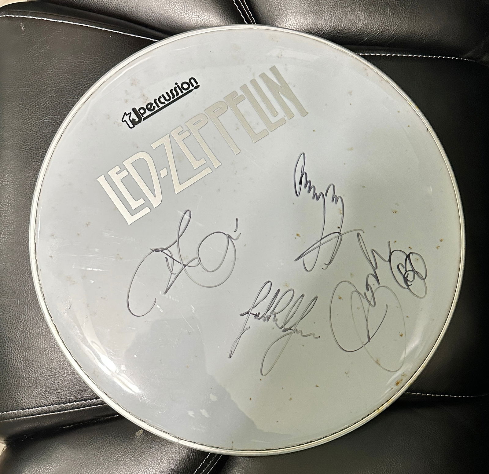 Led Zeppelin Autographed Drum Head! JASON JIMMY JOHN PAUL JONES ROBERT (1 of 1)