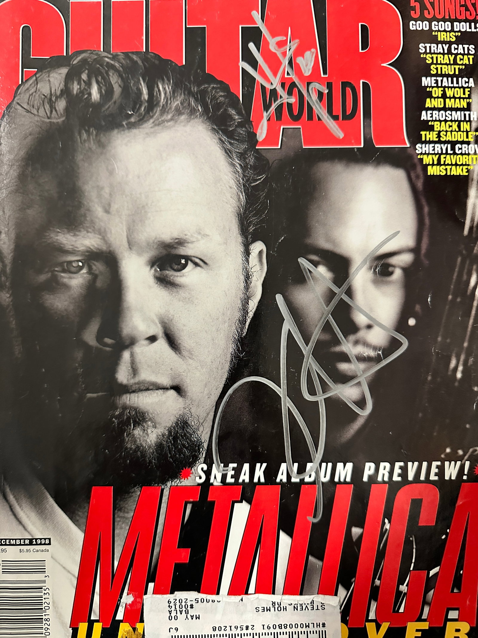 James Hetfield Kirk Hammett Autographed Magazine (1 of 1)