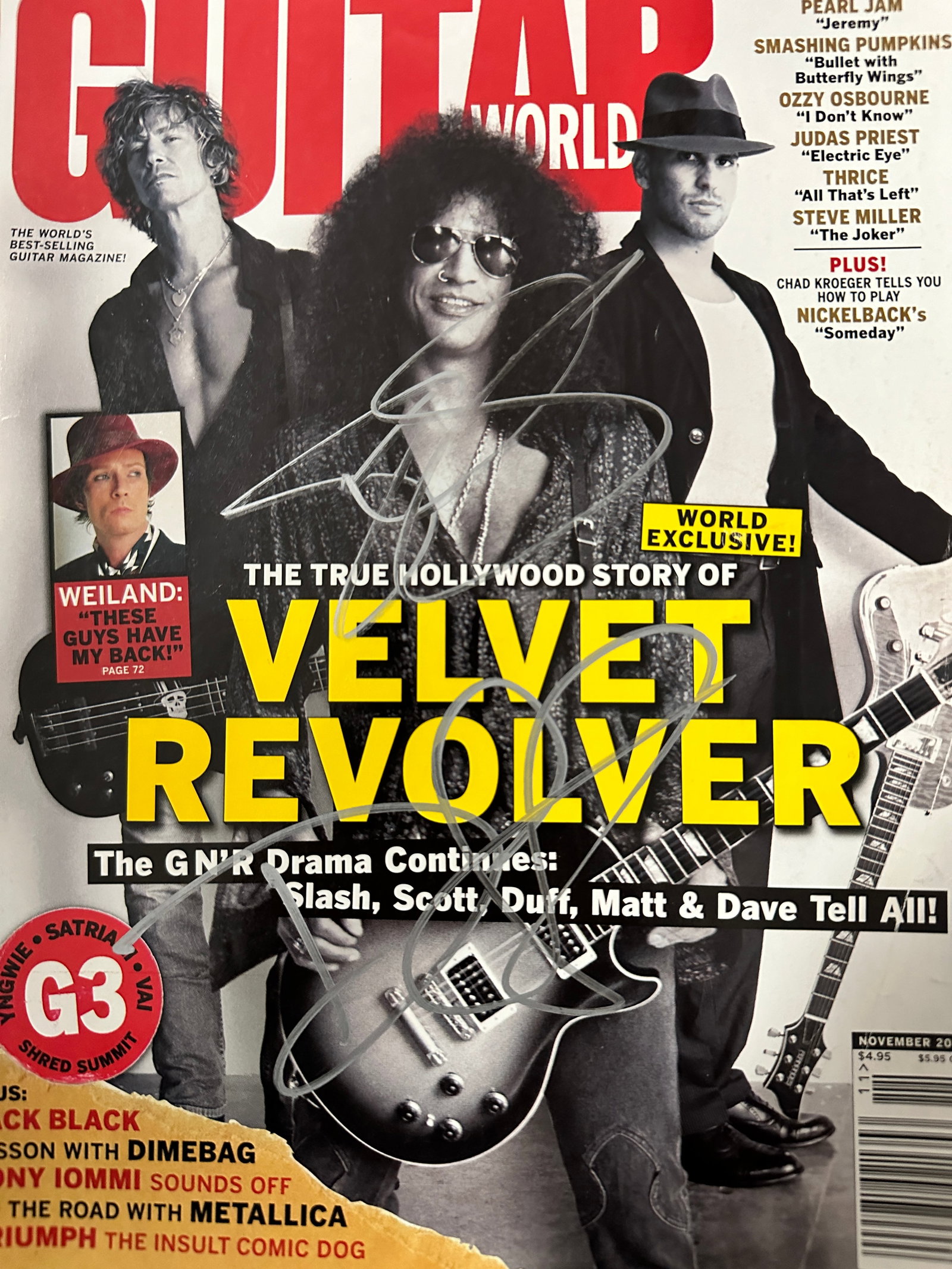 Slash and Duff AUTOGRAPHED Magazine (1 of 1)