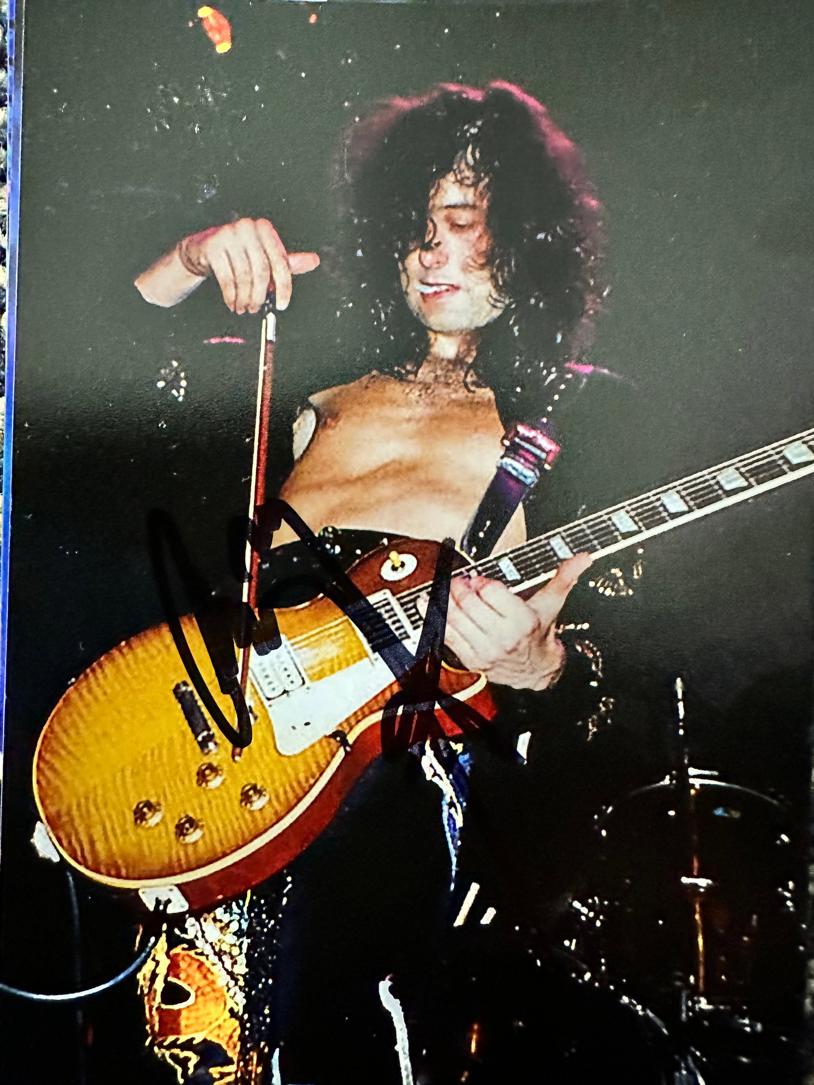 Jimmy Page Autographed Original Concert Photo 4x6 (1 of 1)