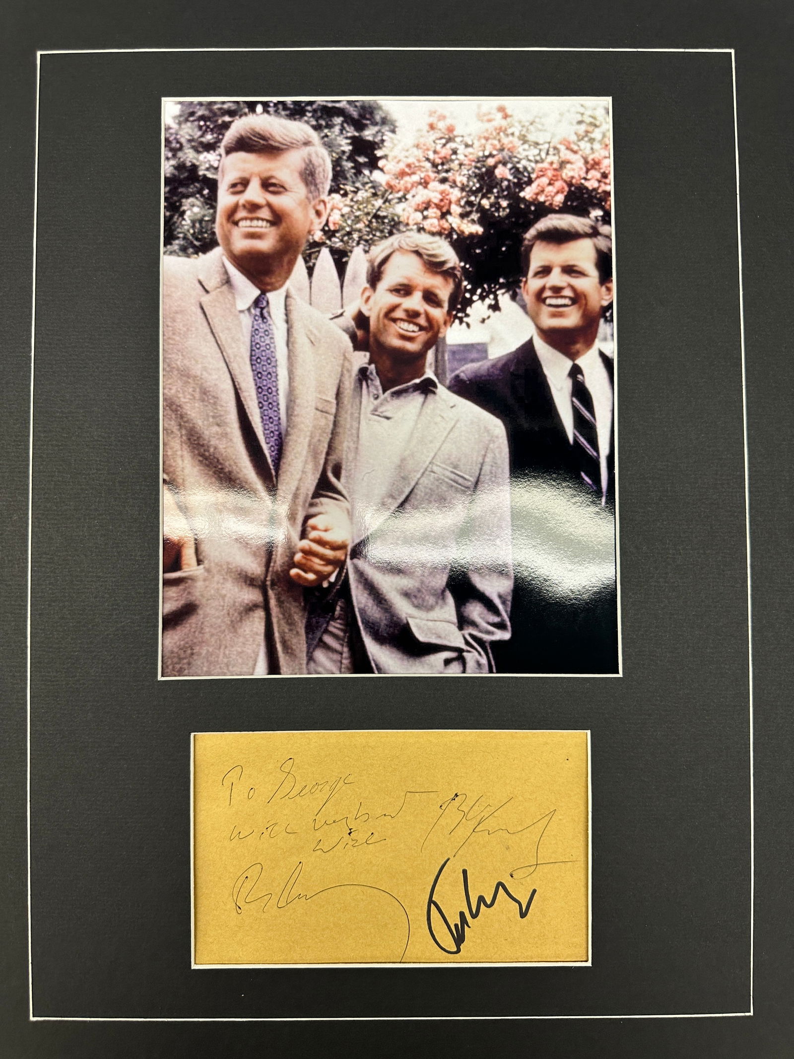 John , Robert , And Ted Kennedy Autograph Display (1 of 1)