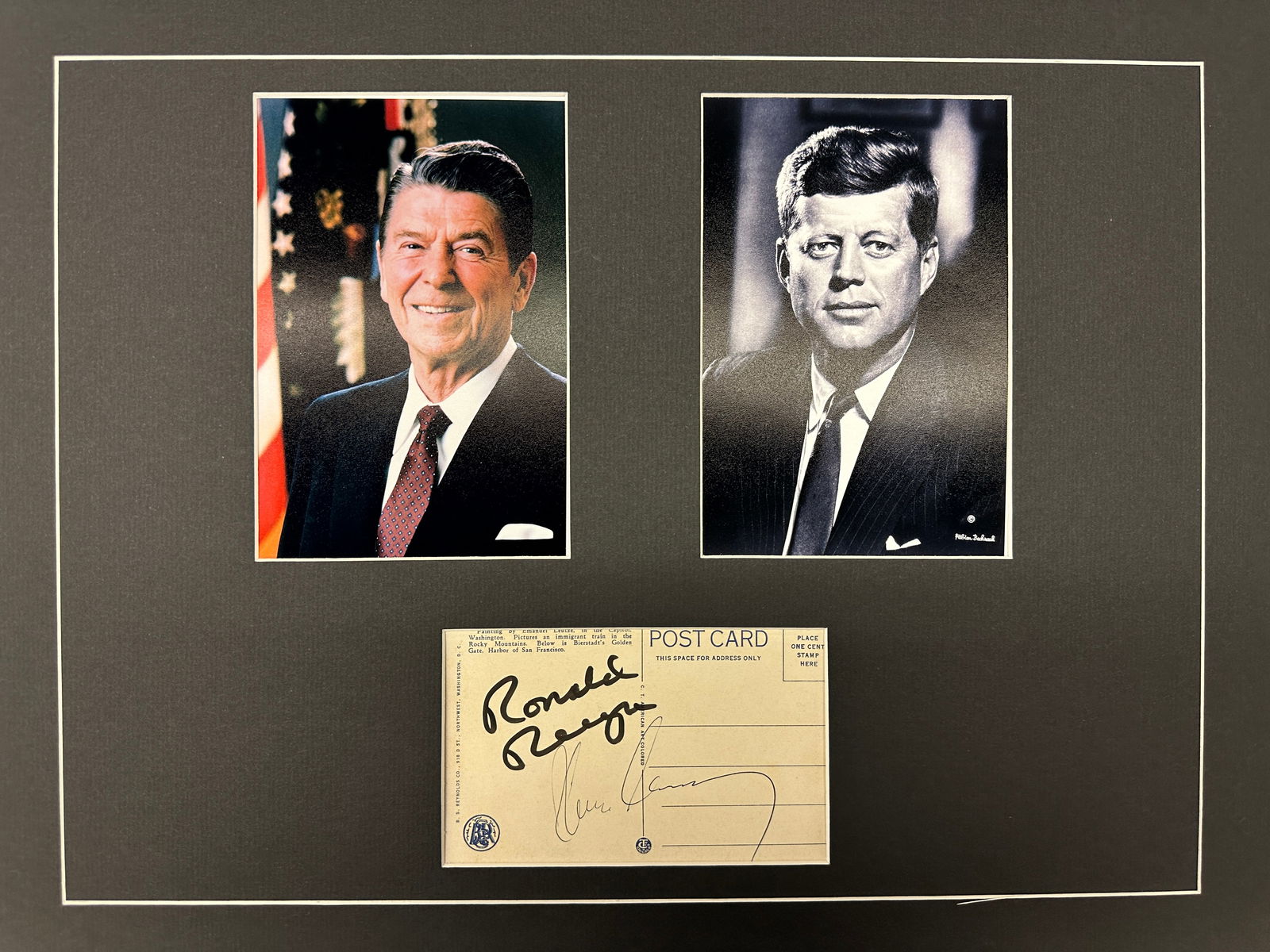 Ronald Reagan And JFK Autograph Display (1 of 1)