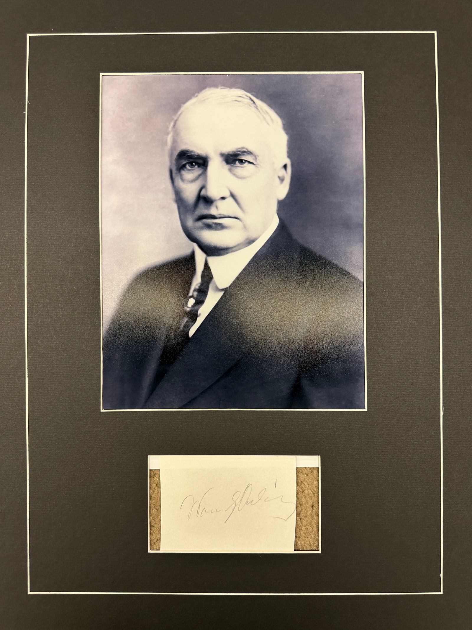 Warren G Harding Autograph Display (1 of 1)