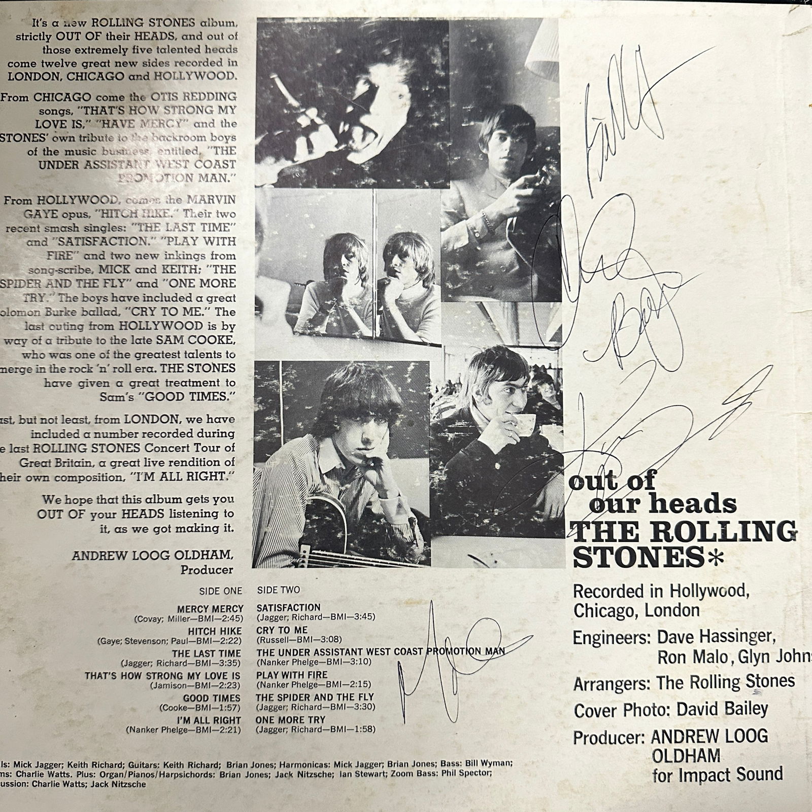 The Rolling Stones Autographed Album All 5 Brian Jones ERA (1 of 2)