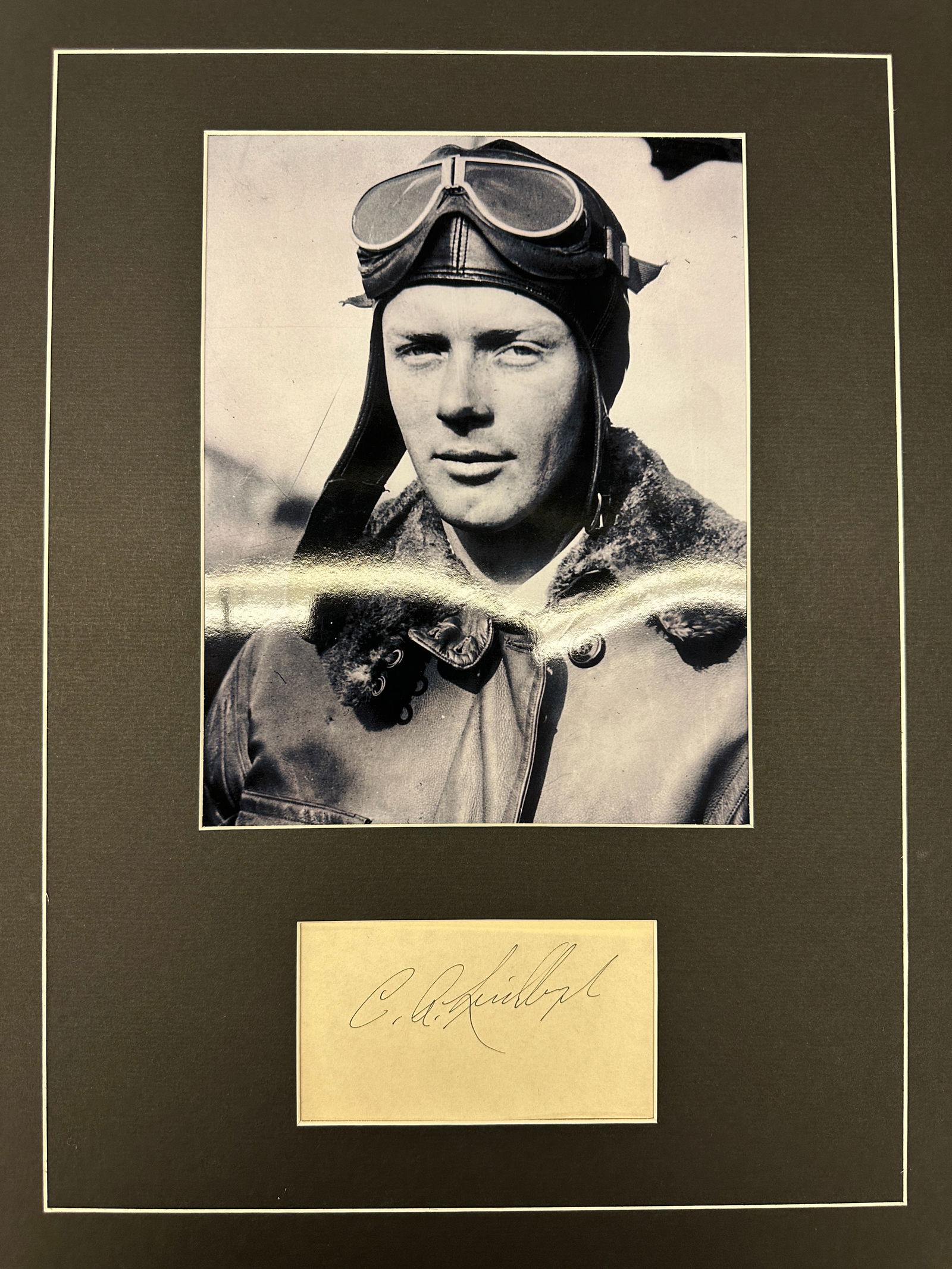 Charles Lindburgh Autograph Display (1 of 2)